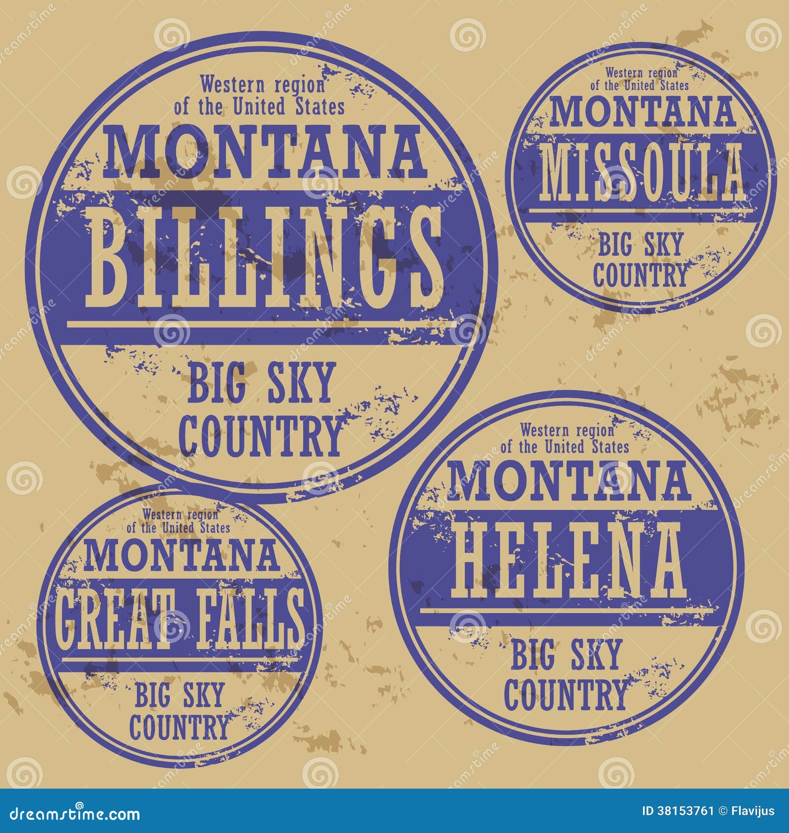 Grunge Rubber Stamp Set Montana Stock Vector Illustration of letters, notification 38153761