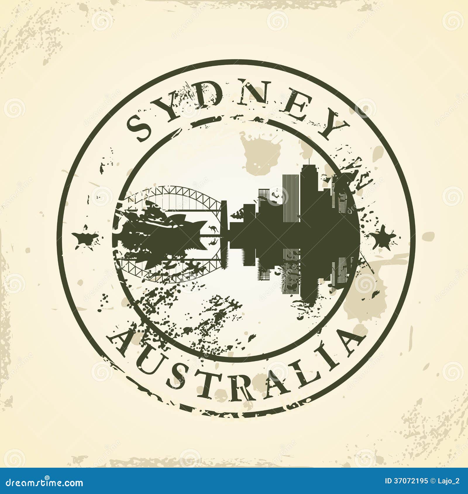 Grunge Rubber Stamp with Sydney, Australia Stock Vector Illustration