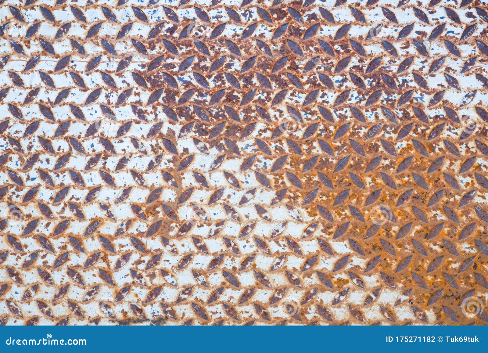 Grunge Rust Diamond Plate Metal Texture Background Stock Photo - Image