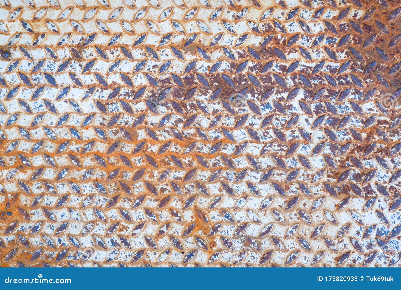 Grunge Rust Diamond Plate Metal Texture Background Stock Image - Image
