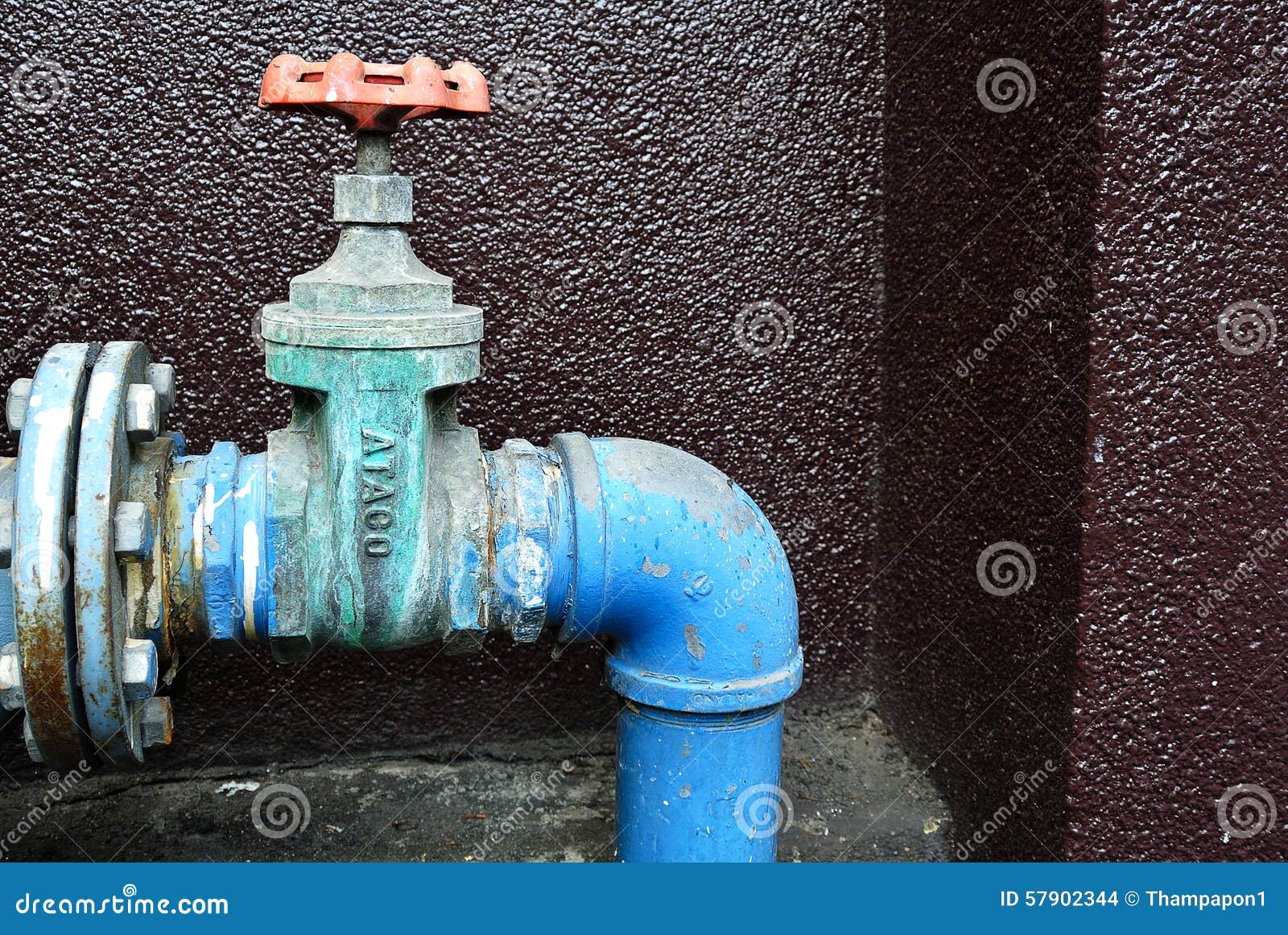 Grunge Rusty Industrial Tap Water Pipe and Valve Stock Photo Image of