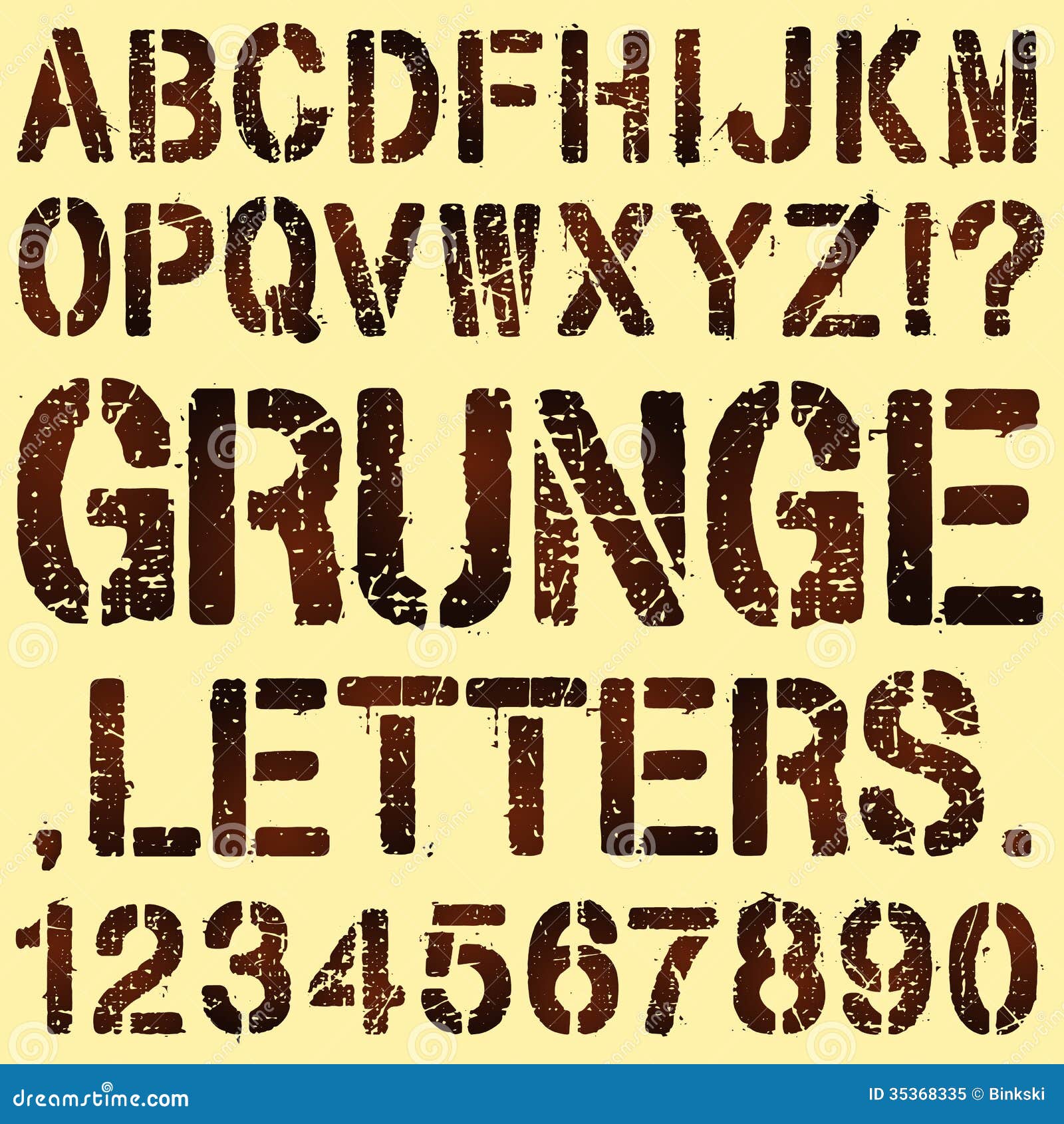 Grunge Stencil Letters Stock Vector. Illustration Of Text - 35368335