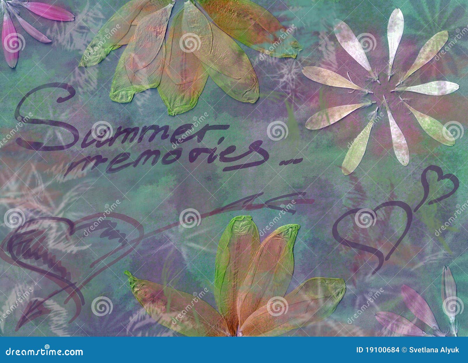 Grunge summer background. Stained summer background with dried flowers