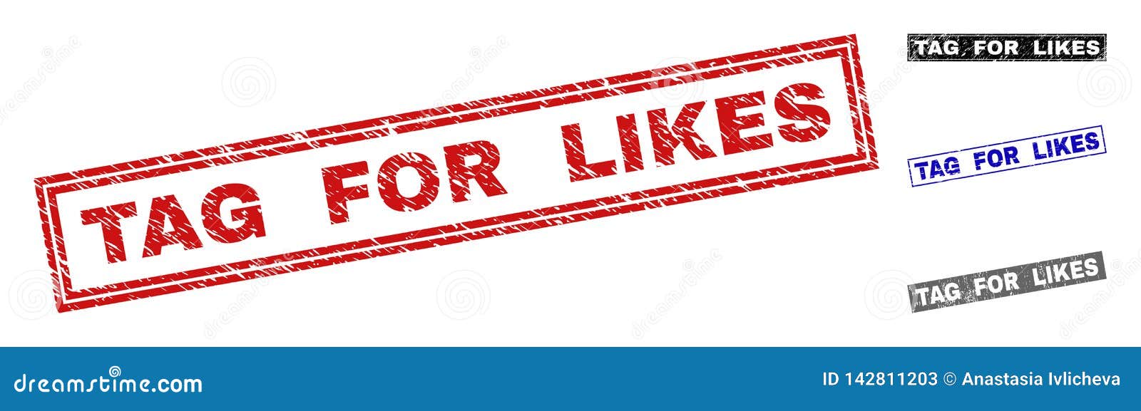 Grunge TAG for LIKES Textured Rectangle Watermarks Stock Vector