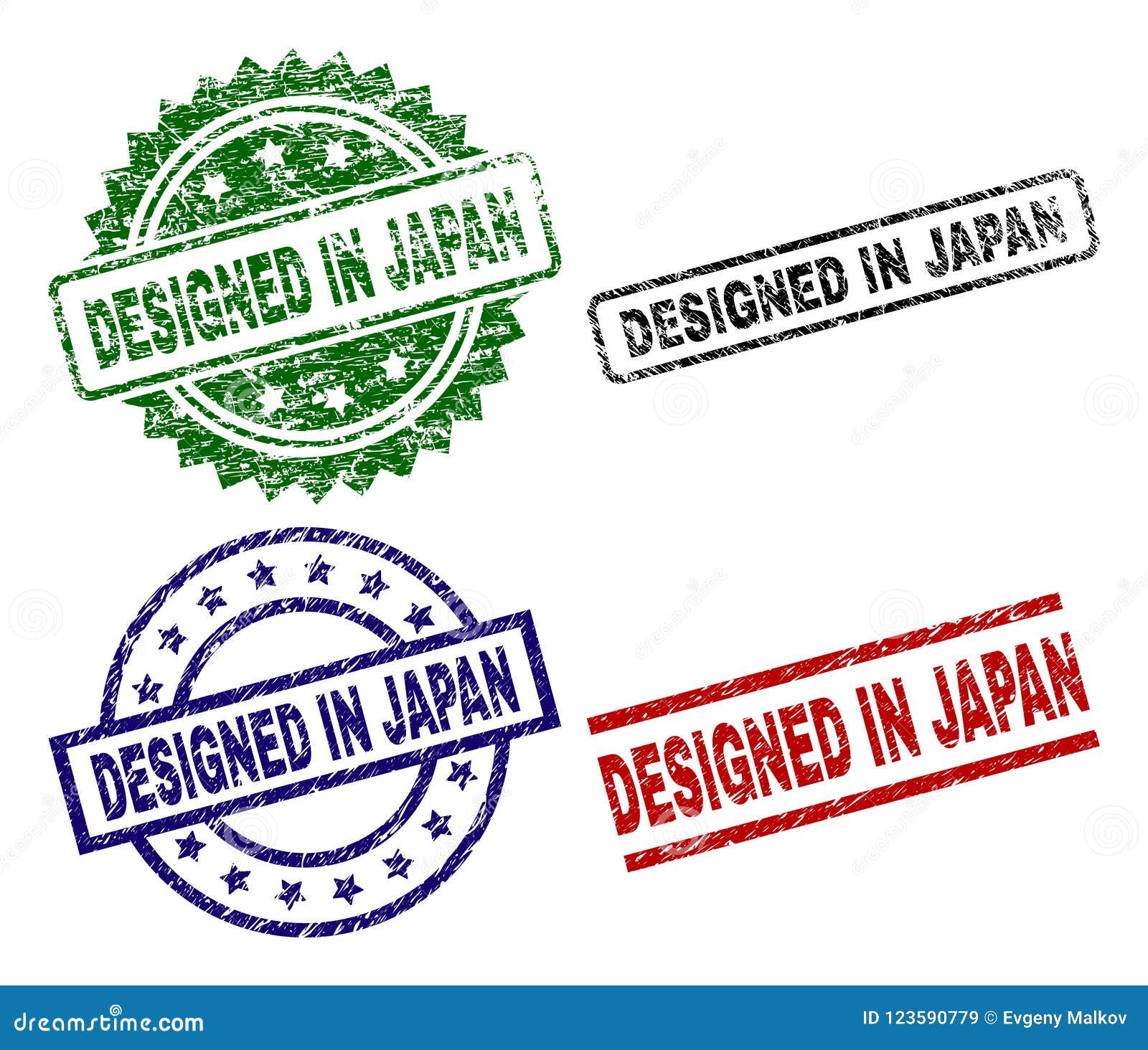 Grunge Textured DESIGNED in JAPAN Stamp Seals Stock Vector ...