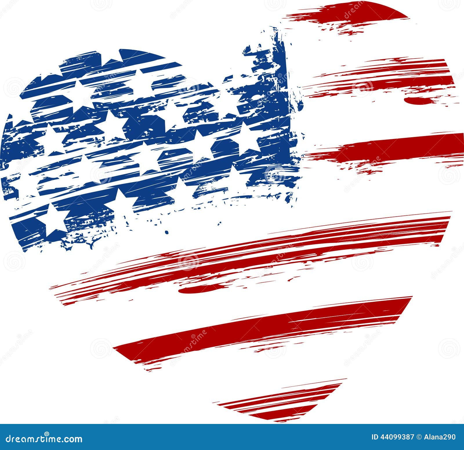 Download Grunge USA Flag In Heart Shape Stock Vector - Image: 44099387