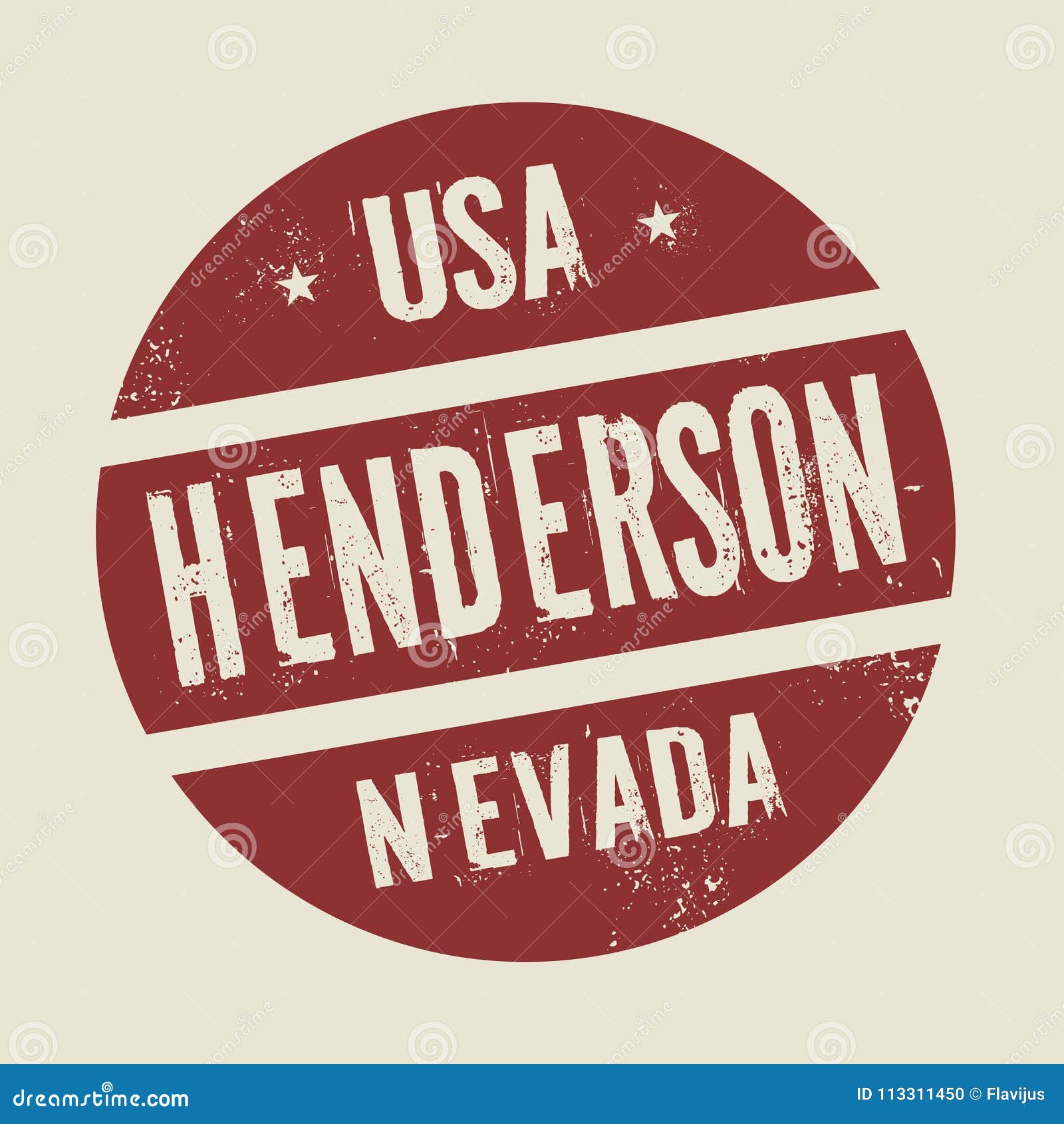 Grunge Vintage Round Stamp with Text Henderson, Nevada Stock Vector