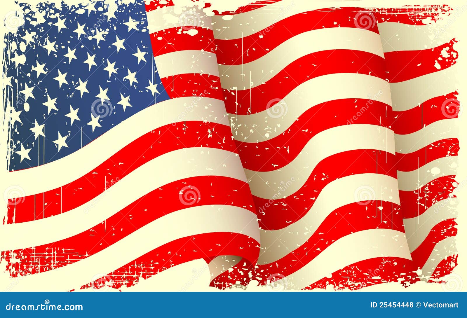 Download Grungy American Flag Waving Stock Vector - Image: 25454448