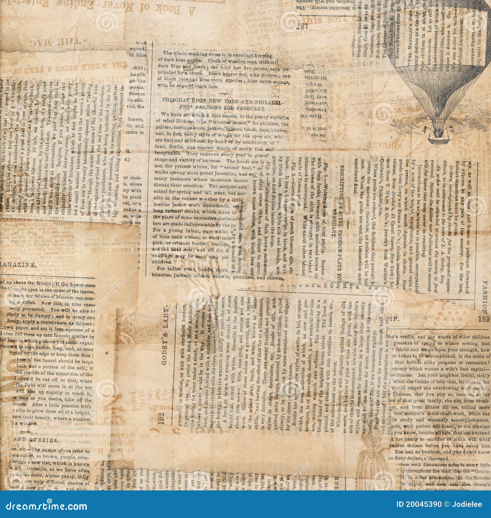 Grungy Antique Newspaper Paper Collage Stock Photo - Image of