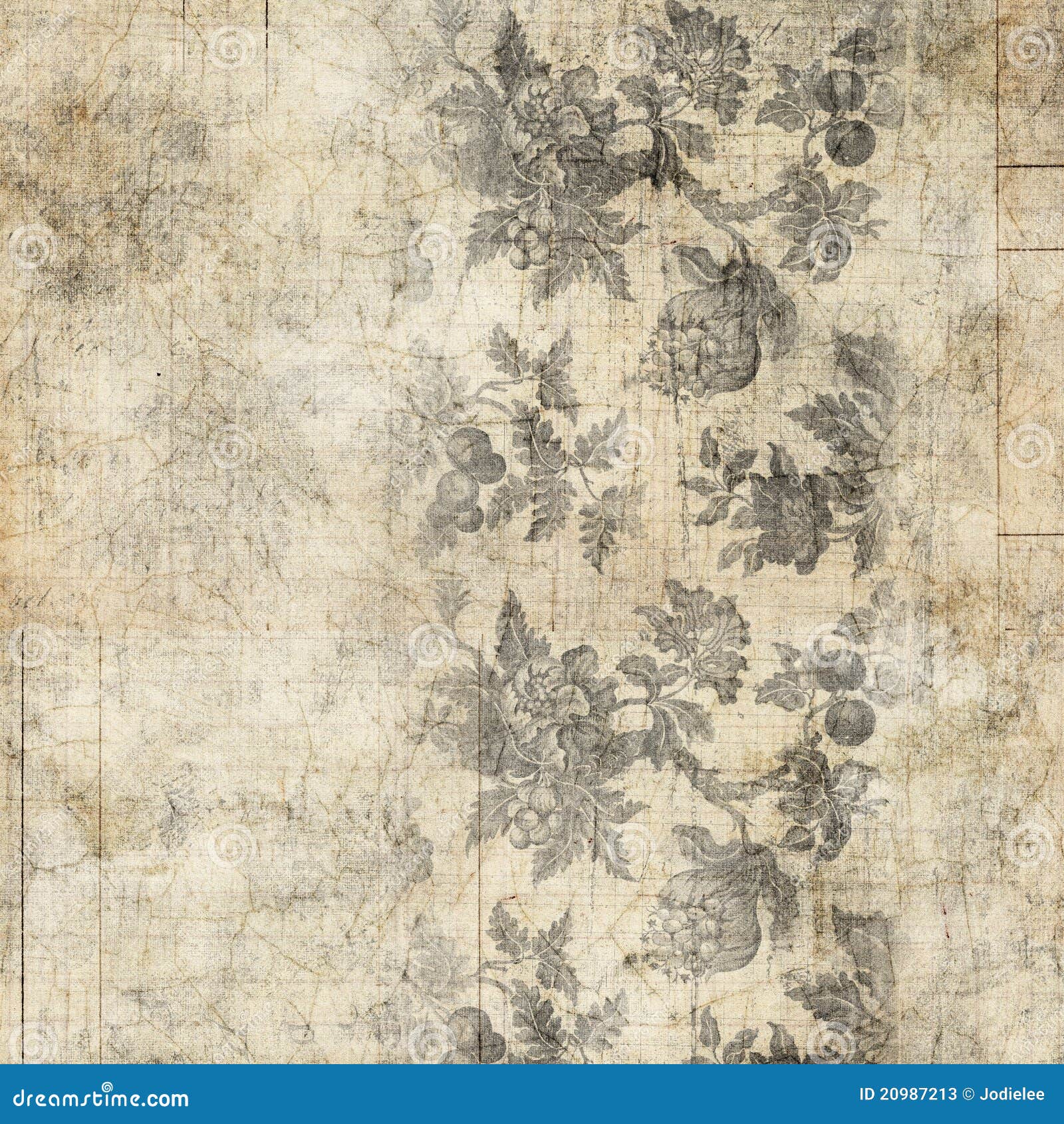 grungy antique vintage floral background