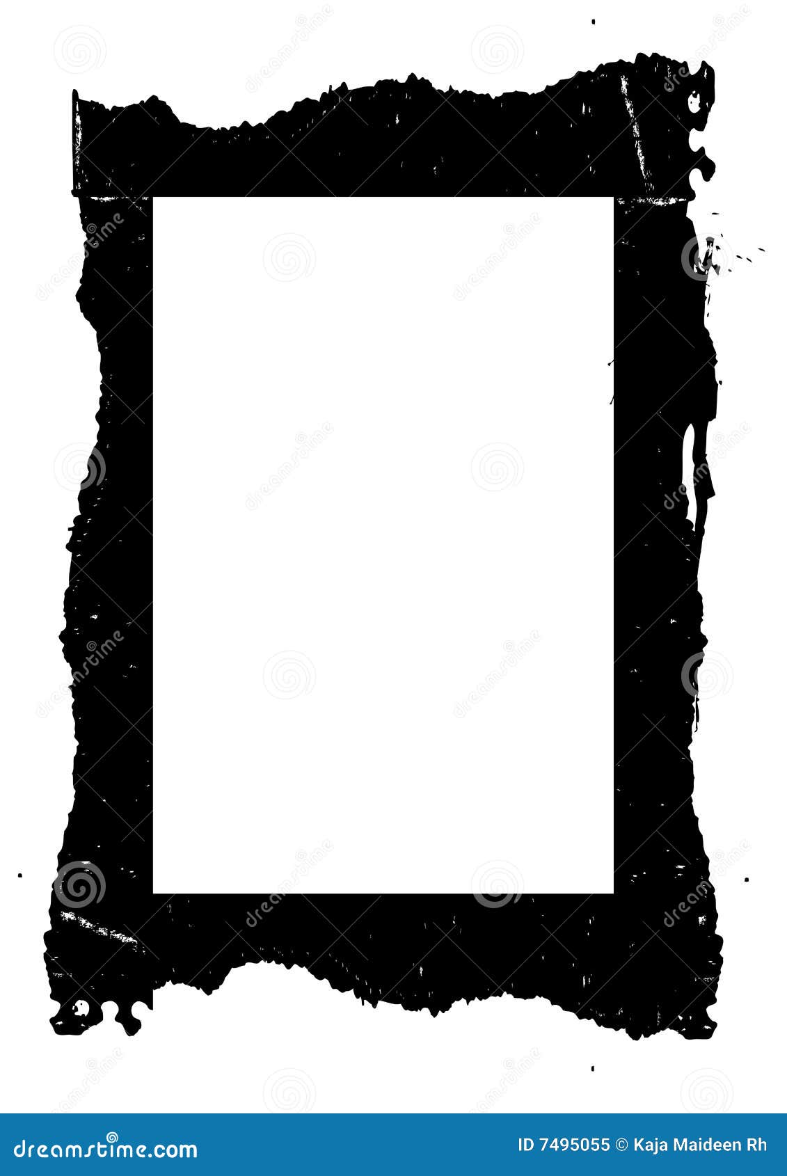 Grungy black frame, also vector