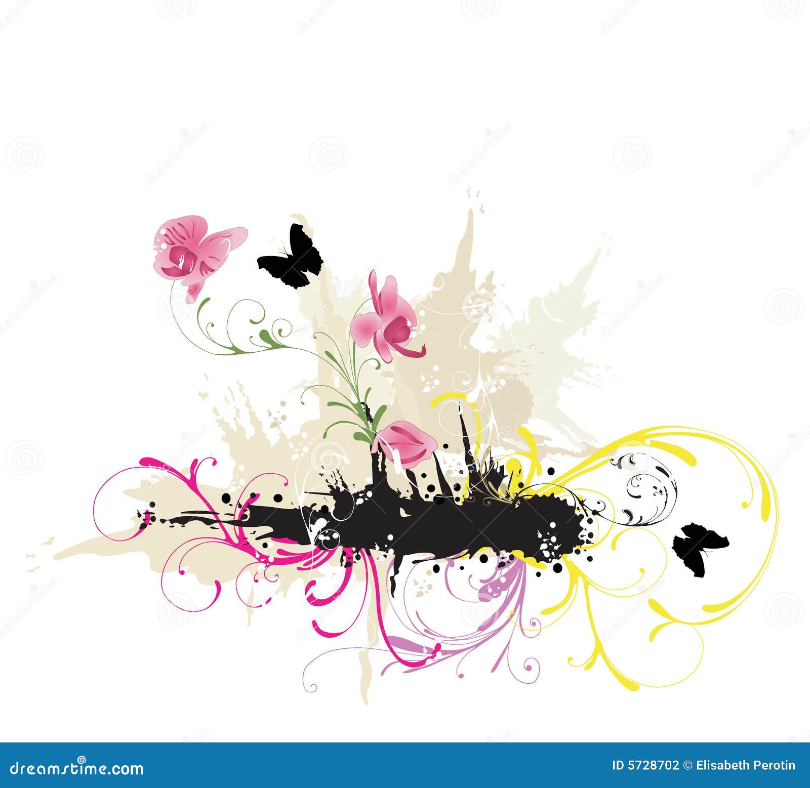 Grungy flowers stock vector. Illustration of decorative - 5728702