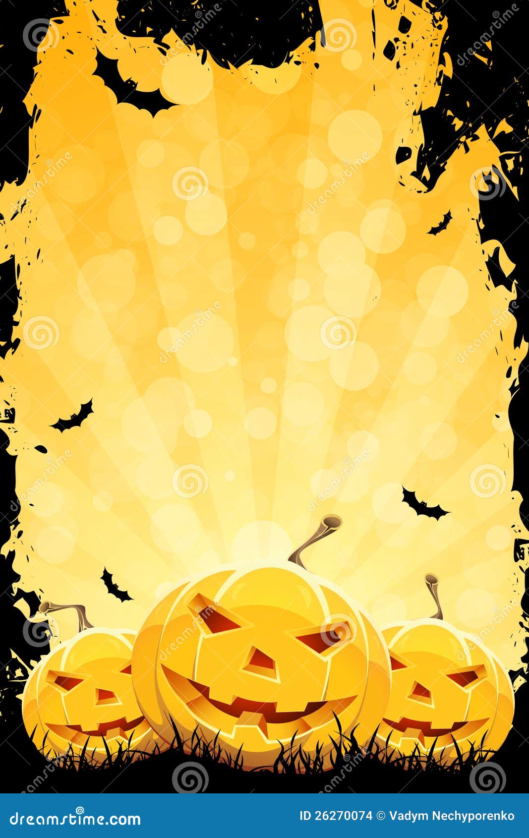 Grungy Halloween Background With Pumpkins Stock Vector Image