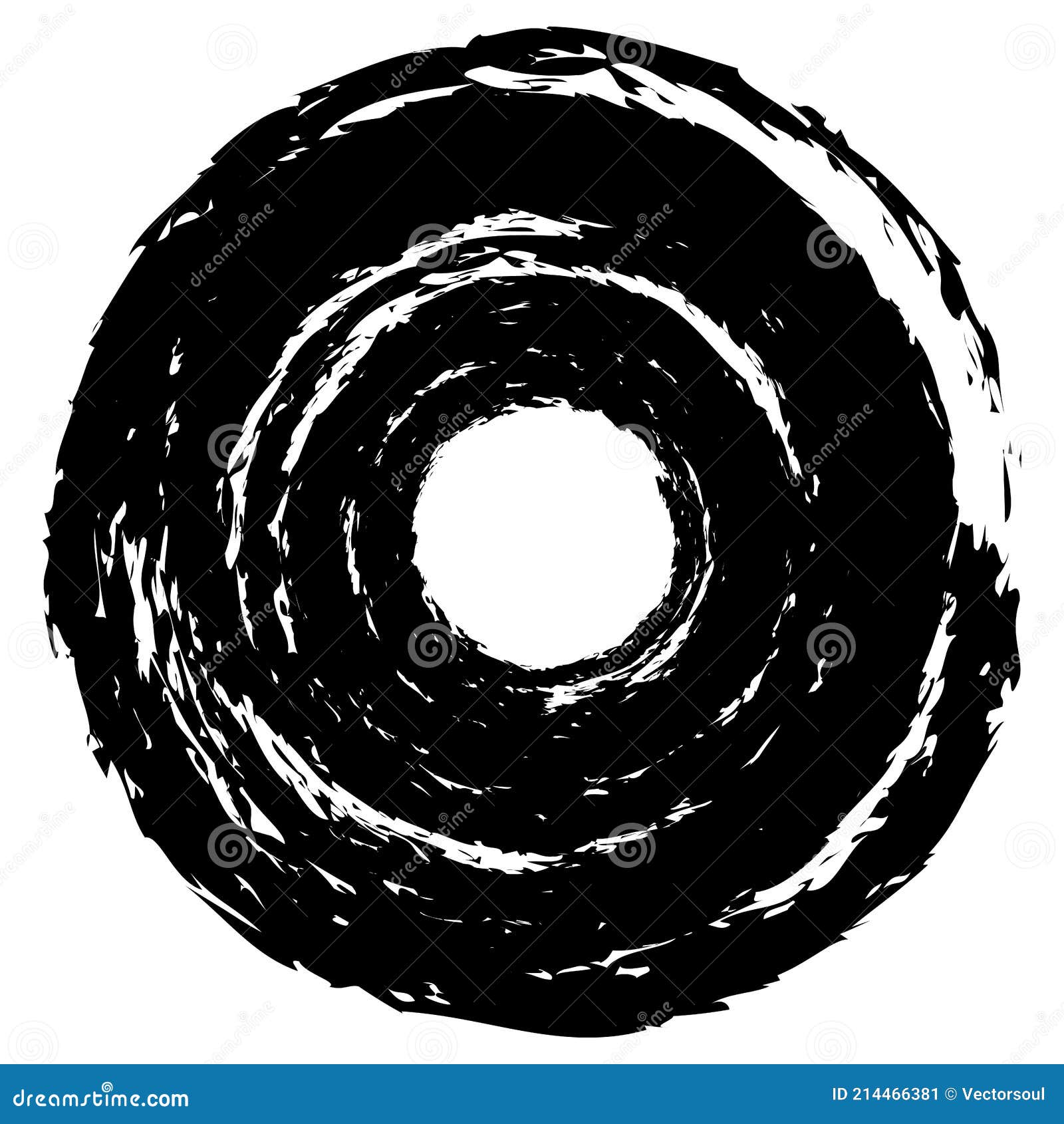 Grungy Paint, Ink Stain Circle. Splatter, Splash Effect Stock Vector