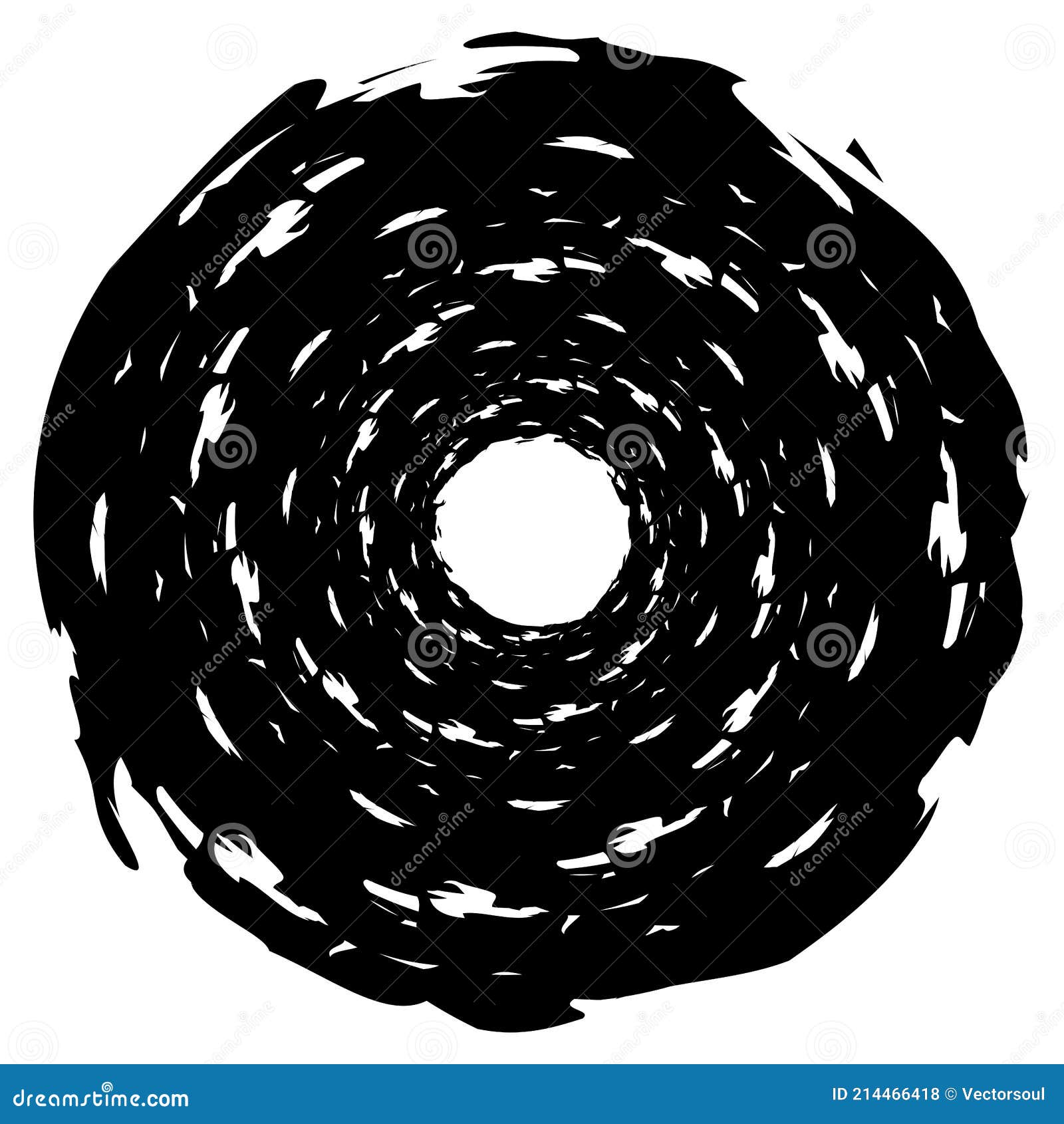 Grungy Paint, Ink Stain Circle. Splatter, Splash Effect Stock Vector