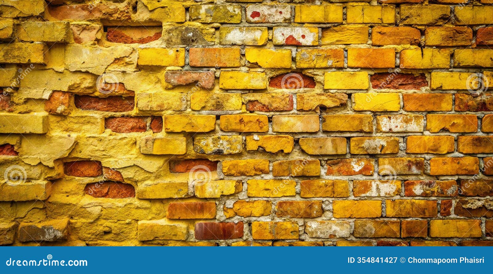 a grungy textured vintage yellow brick wall perfect for urban exploration retro s and backgrounds