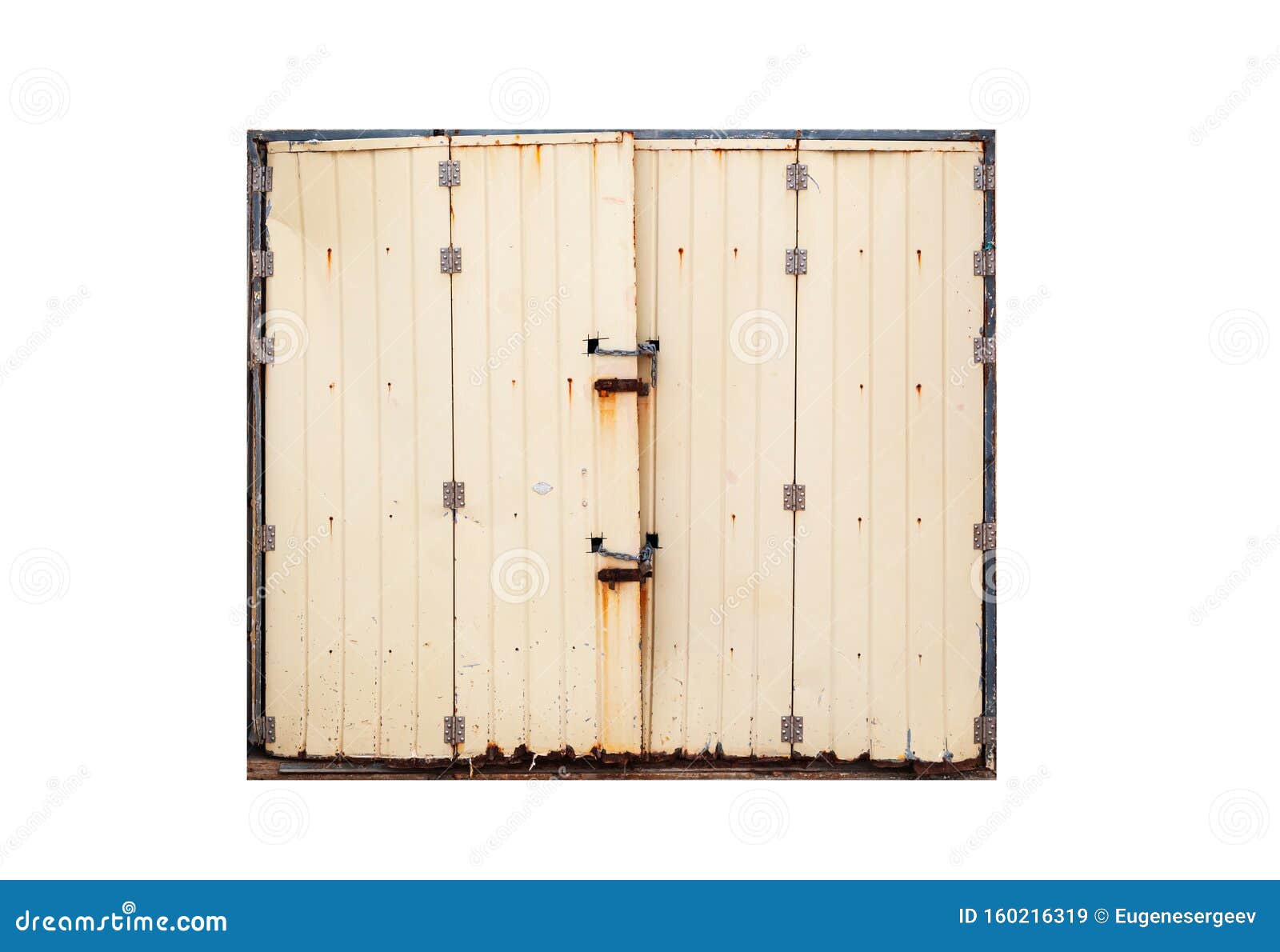 Grungy Yellow Metal Gate Isolated Stock Image - Image of architecture