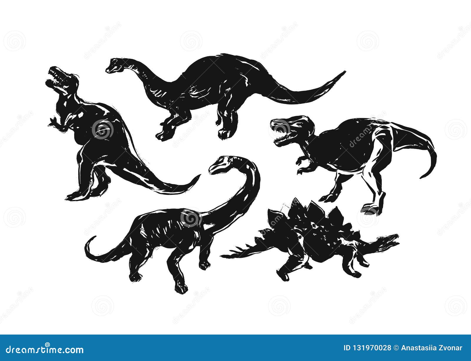 Ilustração Vetorial Com Isolação De Tiranossauro Rex. Dinossauro