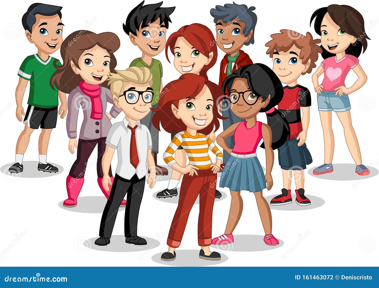 Grupo De Desenho Animado Crianças Pequenas Ilustração do Vetor
