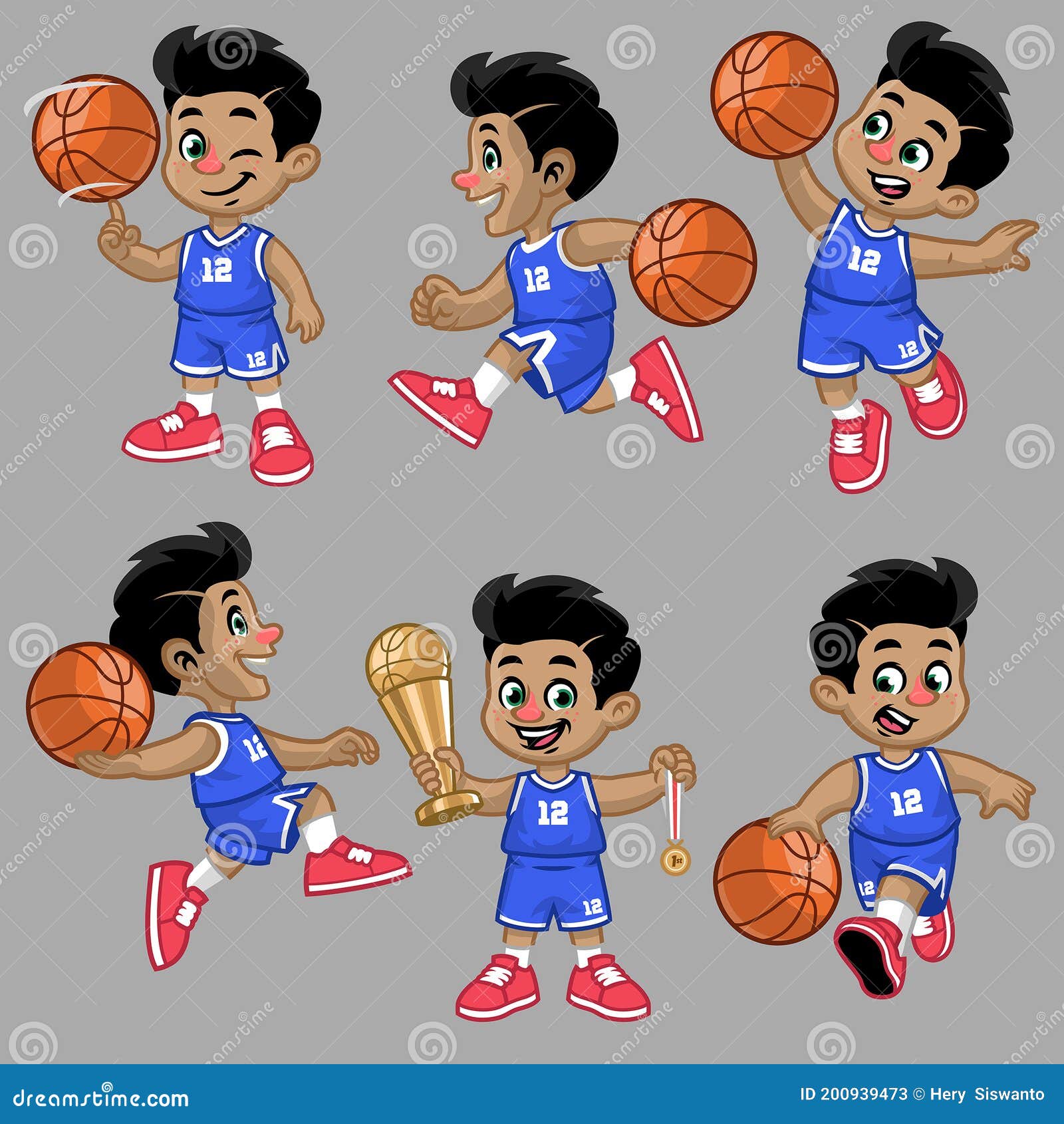 éxito Tercero Aplastar Grupo De Dibujos Animados De Un Niño Pequeño De Un Jugador De Baloncesto  Ilustración del Vector - Ilustración de campo, regate: 200939473