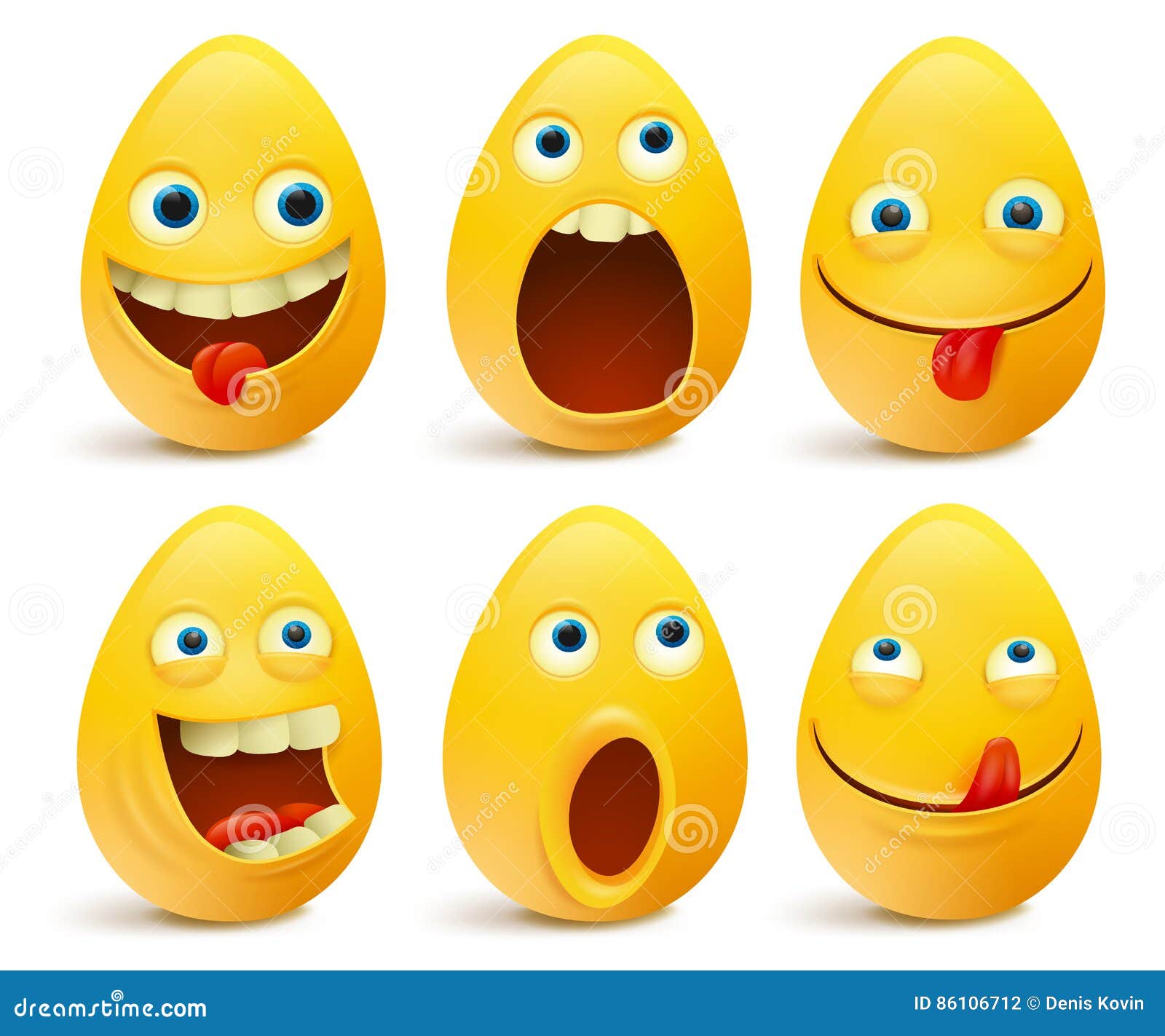 Jogo De Ovos De Easter Bonitos Ajuste Do Ovo De Emoji Ovos Do Sorriso Plano  Isolado Ilustração Stock - Ilustração de fofofo, sentimento: 143149410