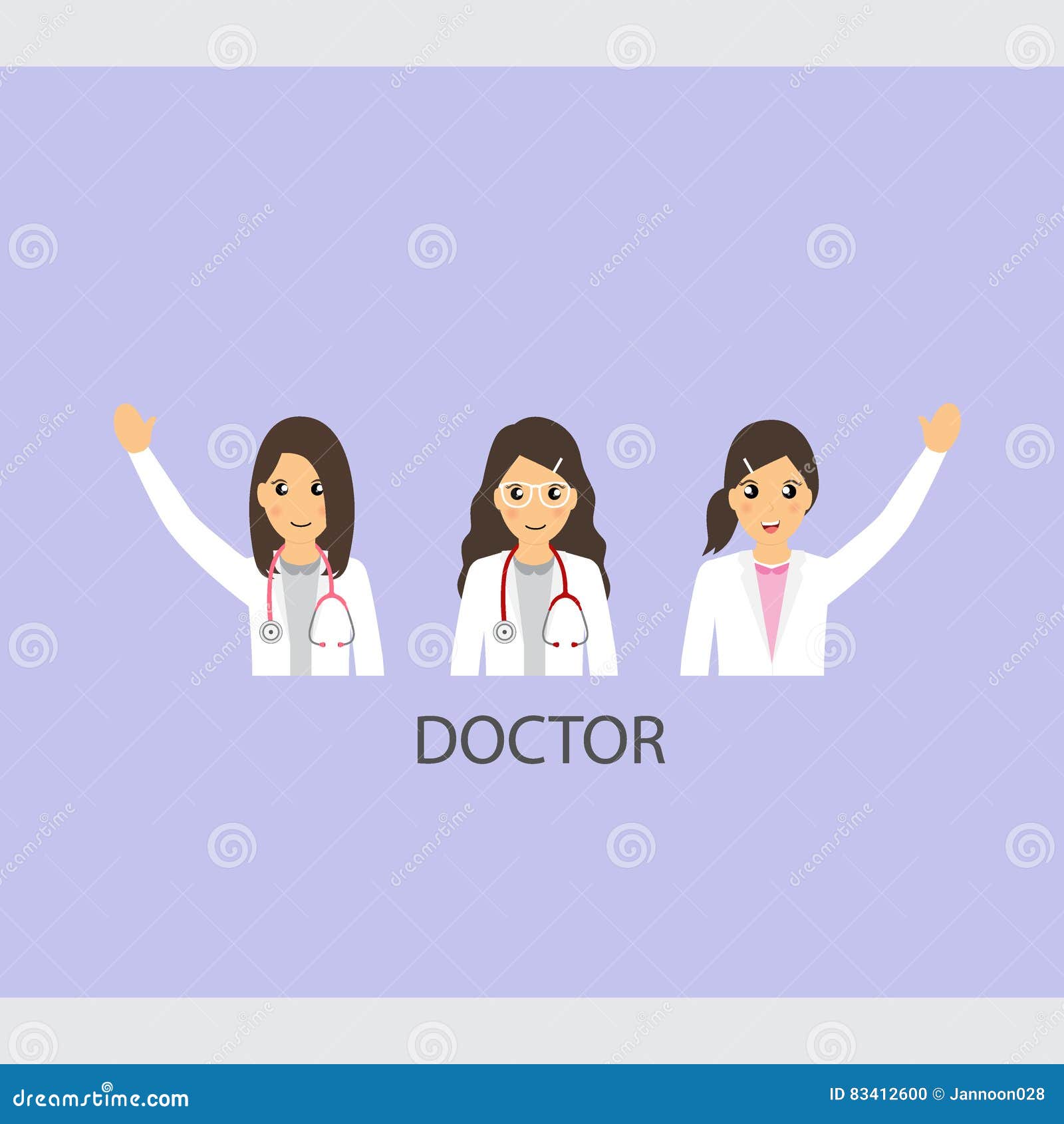 Grupo De Equipa Médica Dos Desenhos Animados (dentista, Doutores E