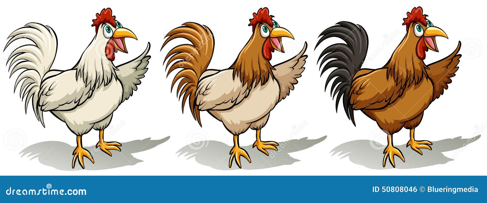 Grupo de gallos ilustración del vector. Ilustración de comestible - 50808046
