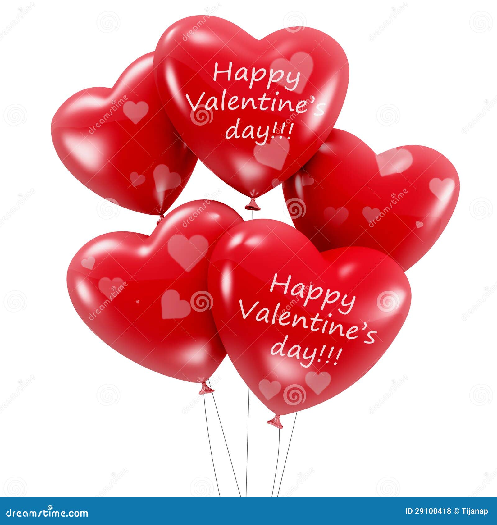 Día De San Valentín De Globos De Corazón Globos De Forma De Corazón Rojo,  Desea Feliz San Valentín Texto Del Día Para Una Tarjeta Ilustración del  Vector - Ilustración de rojo, vacaciones