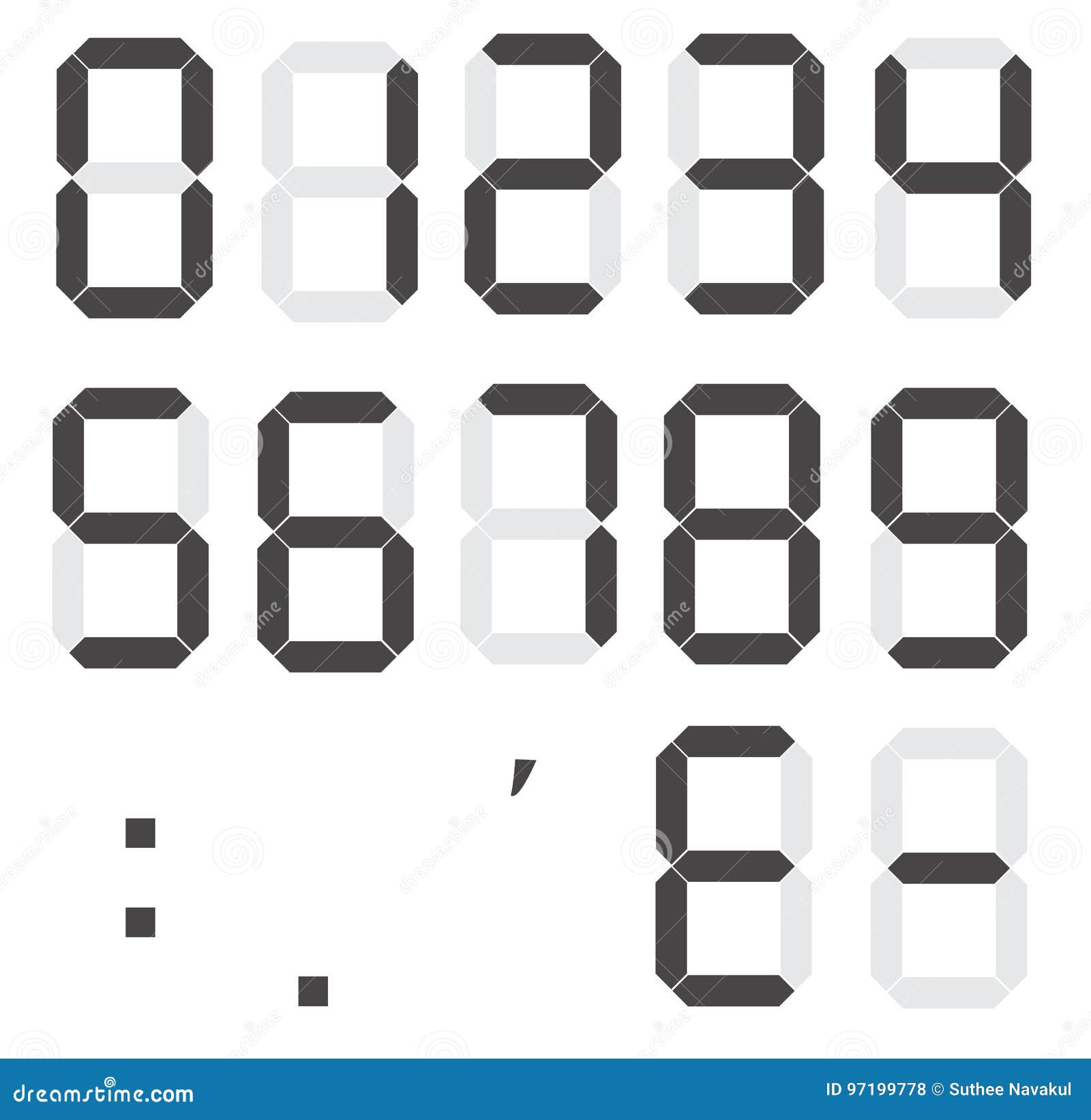 Grupo De Numeros Digitais Da Calculadora Ilustracao Stock Ilustracao De Eletronico Isolado 97199778