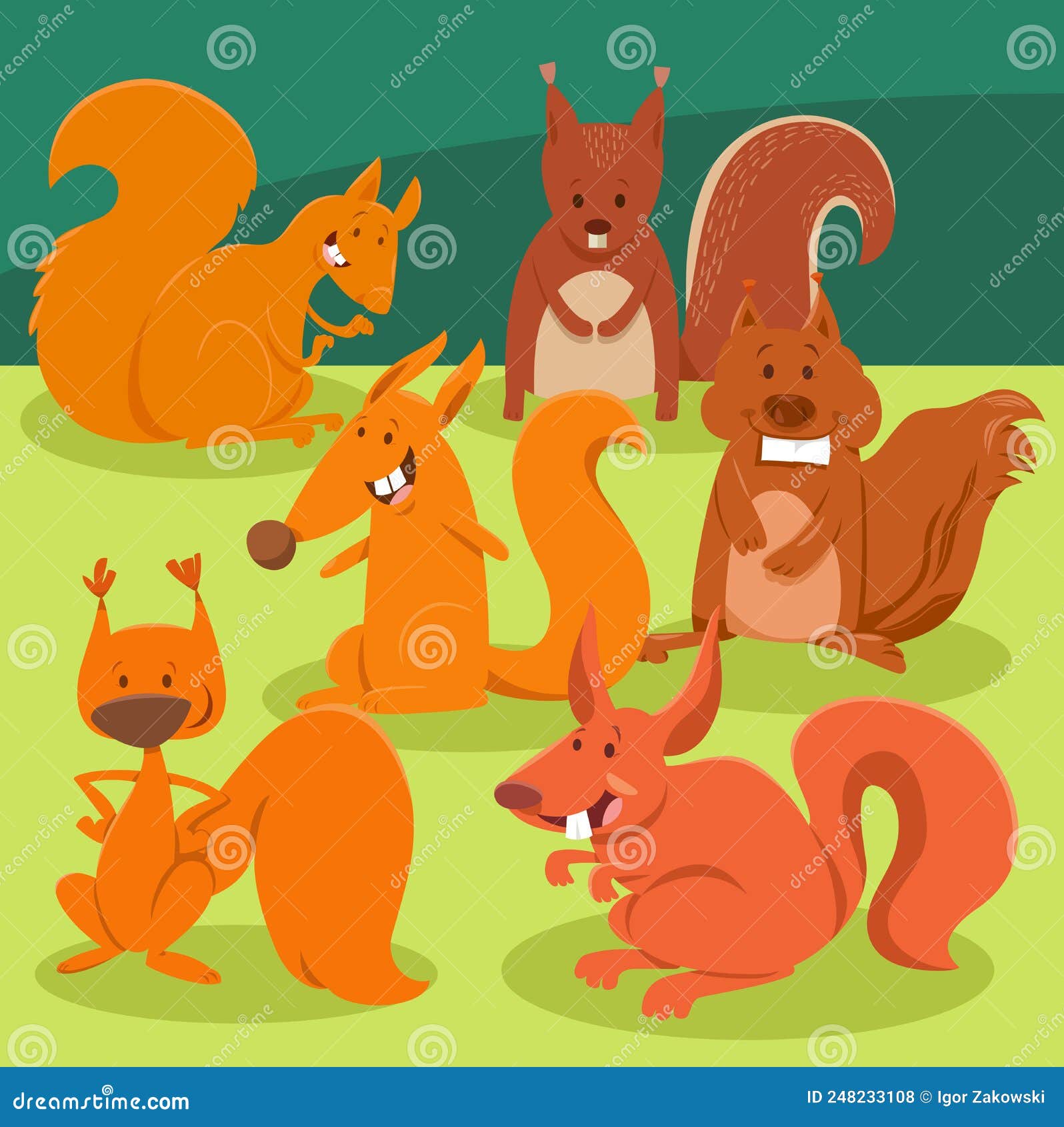 Desenhos animados cães e gatos grupo de personagens de animais em quadrinhos