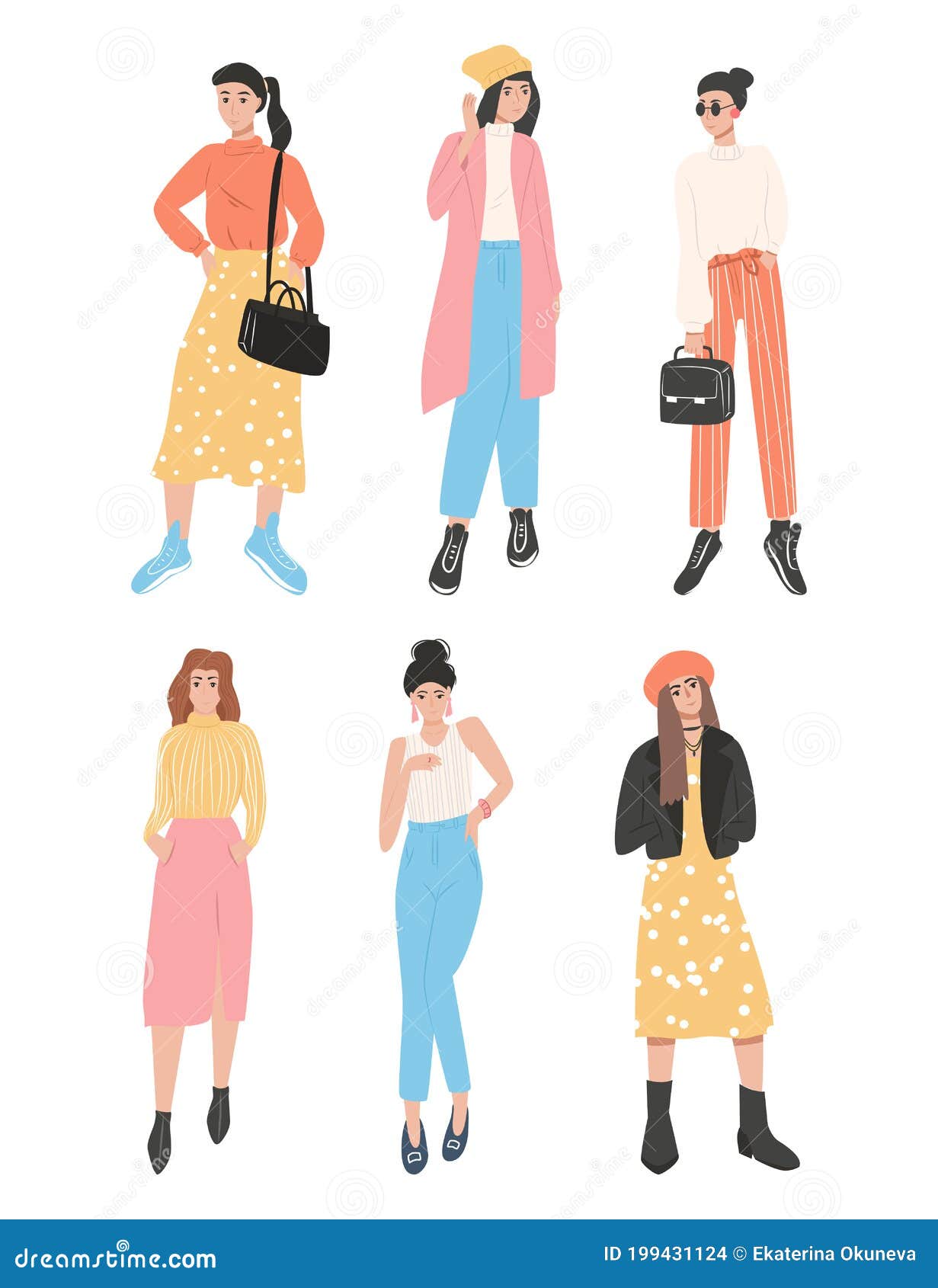 Contestar el teléfono Desacuerdo Poderoso Grupo De Personas Con Ropa De Moda Mujeres Cargando Bolsos E Ilustraciones  Planas De Dibujos Animados Ilustración del Vector - Ilustración de  alineada, minorista: 199431124