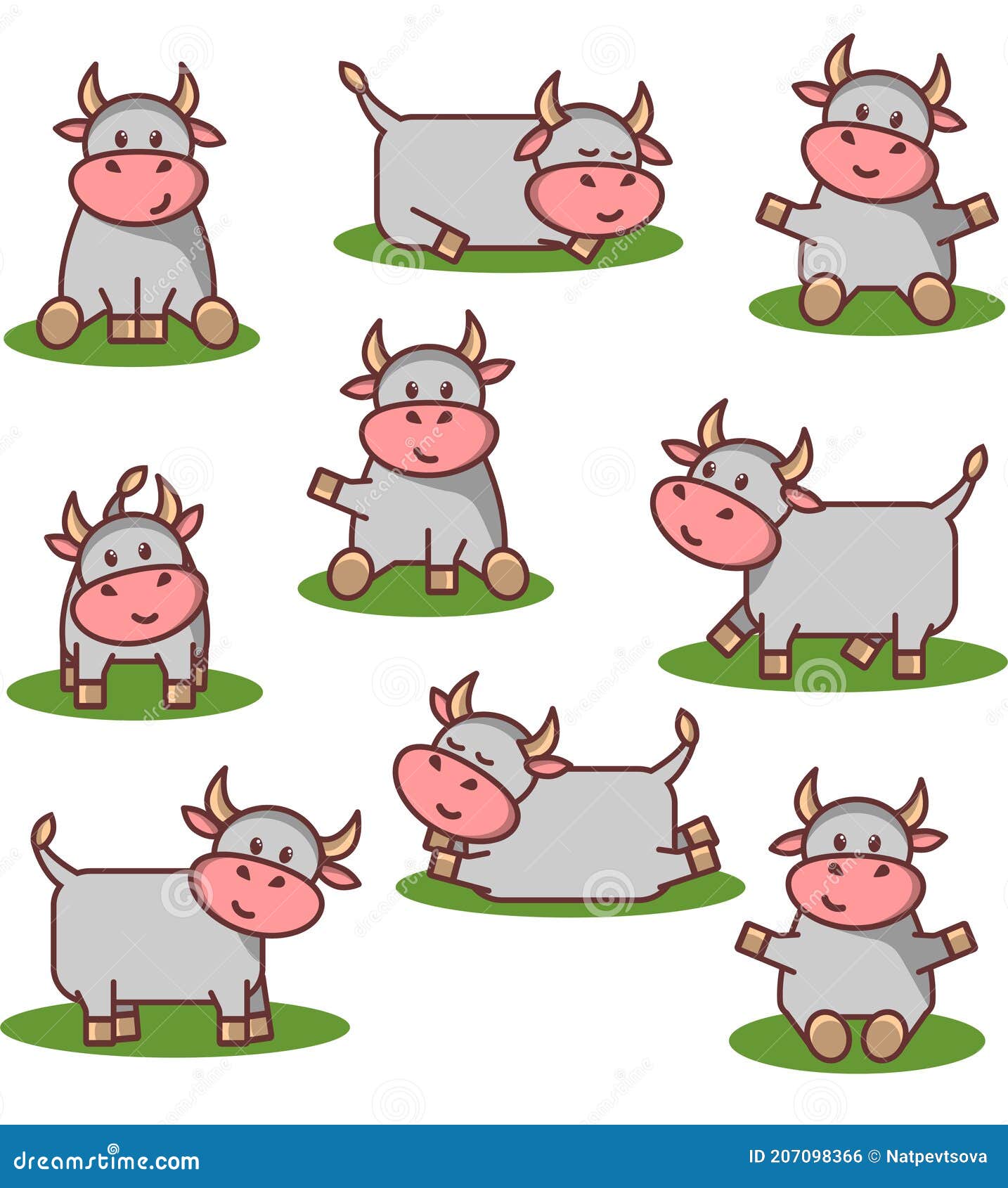 Grupo De Tiernos Toros De Dibujos Animados Ilustración del Vector - Ilustración de elemento, adorable: 207098366 Grupo De Tiernos Toros De Dibujos Animados Ilustración del Vector - Ilustración de elemento, adorable: 207098366