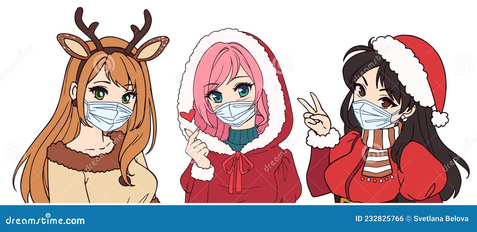 Grupo De Tres Chicas De Anime Con Máscara Médica Ilustración del Vector - Ilustración de lindo, ciervos: 232825766 Grupo De Tres Chicas De Anime Con Máscara Médica Ilustración del Vector - Ilustración de lindo, ciervos: 232825766
