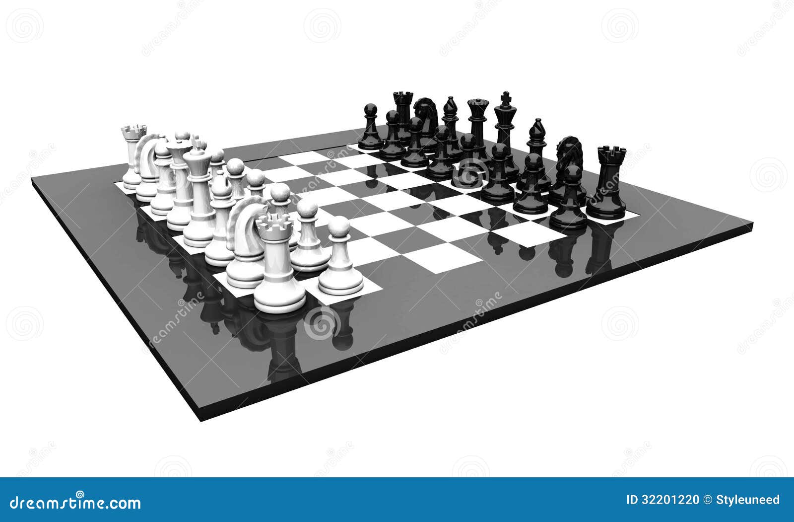 Grupo de xadrez 3D ilustração stock. Ilustração de render - 32201220