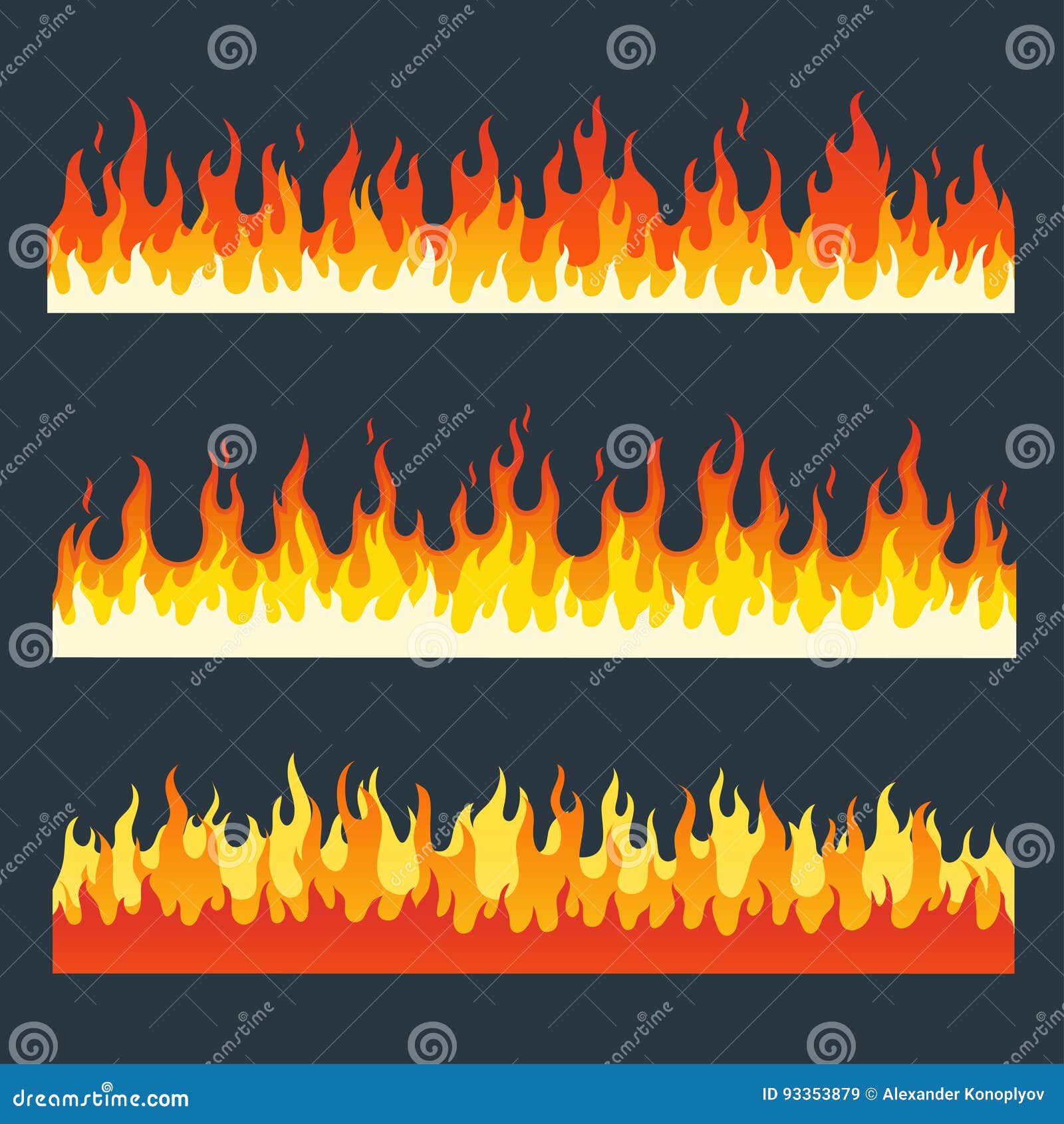 Fogo chama ardente chamas de formas diferentes vetor grátis