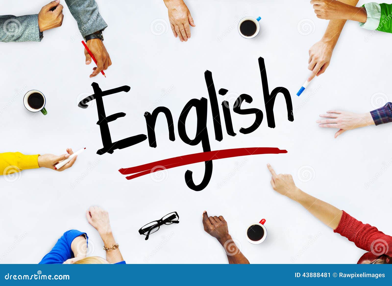 Grupo Multiétnico De Crianças E De Conceito Inglês Imagem de Stock