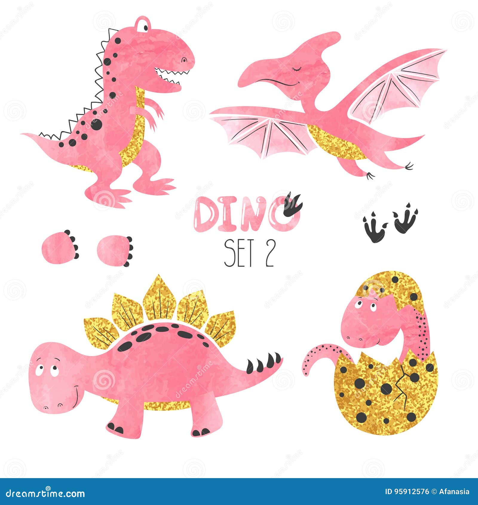 ilustração de padrão de dinossauro rosa de nuvem e arco-íris