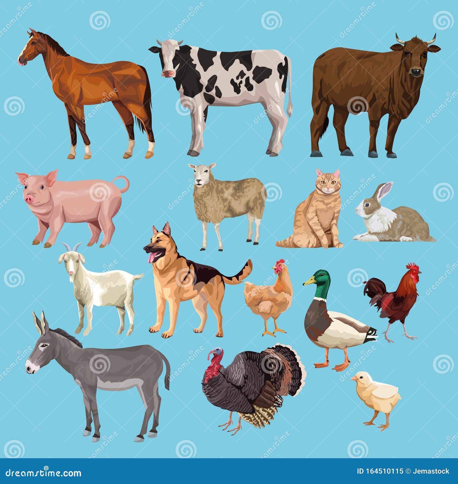 Animales de granja imágenes de stock de arte vectorial