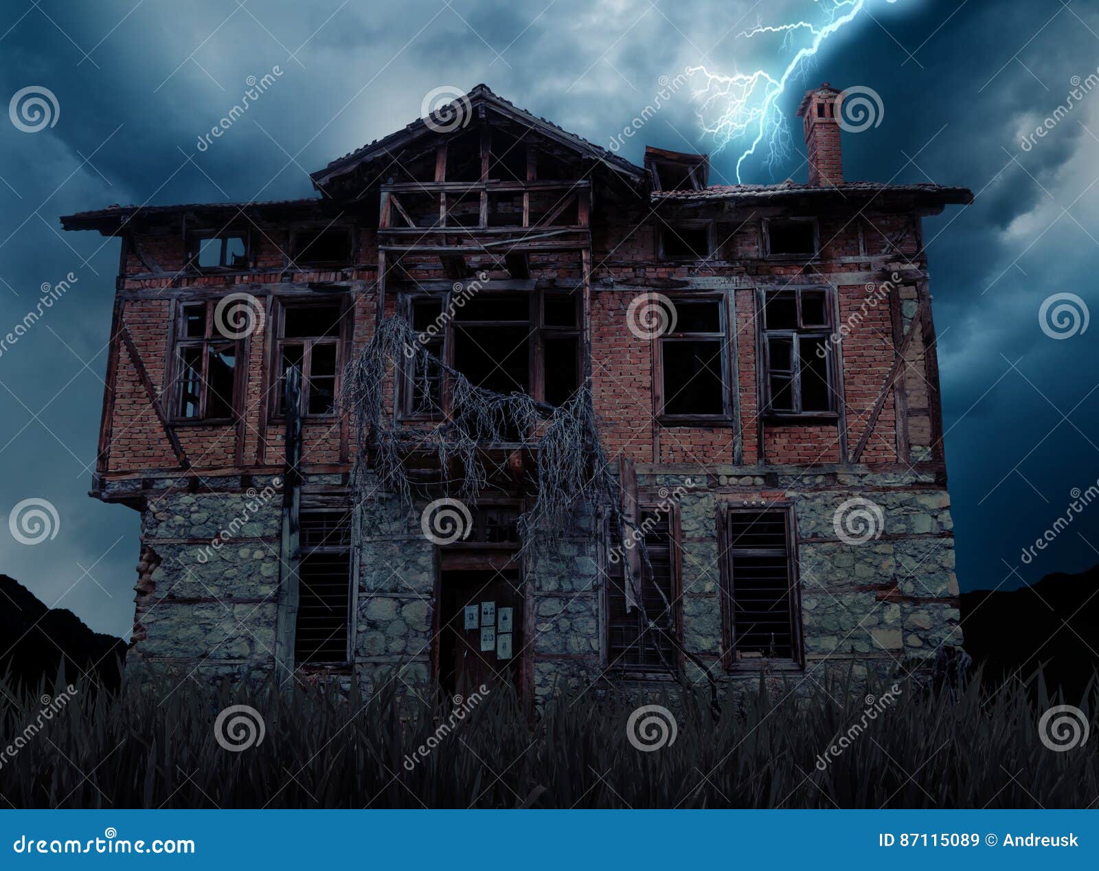 Gruseliges Altes Haus Stock Abbildung Illustration Von Gespenstisch 87115089