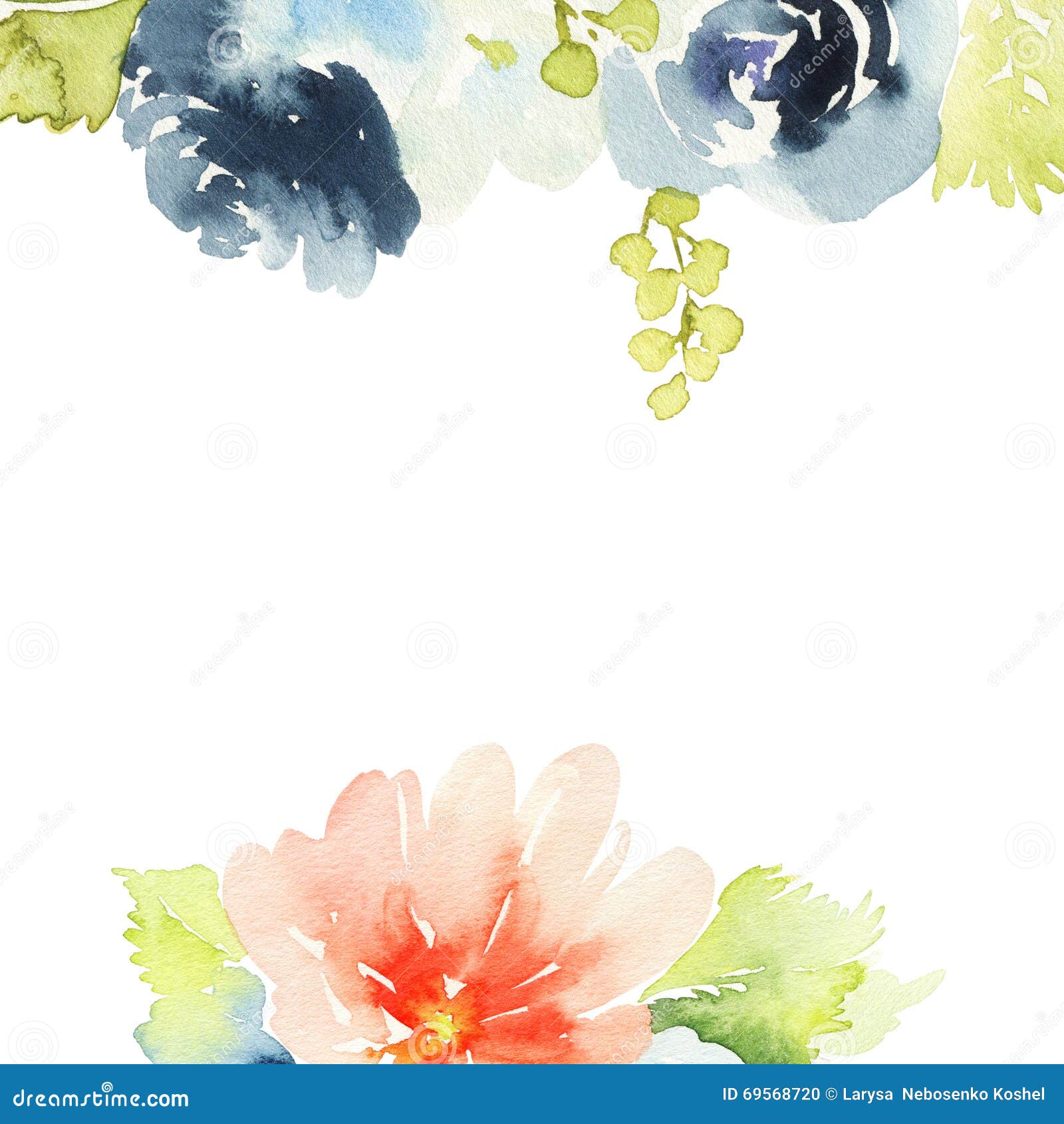 Gruß-Karte mit Blumen stock abbildung. Illustration von einladung