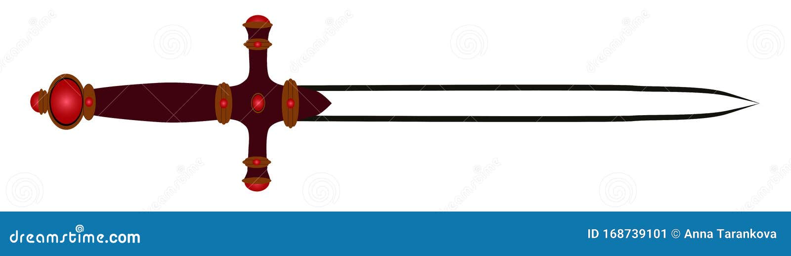 gryffindor sword on a white background. the weapon is cold. handle adorned with precious stones.  .