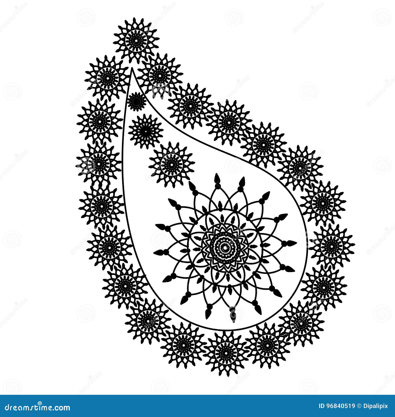 Gráfico, decorativo geométrico, mandalas o diseño de la alheña en vector