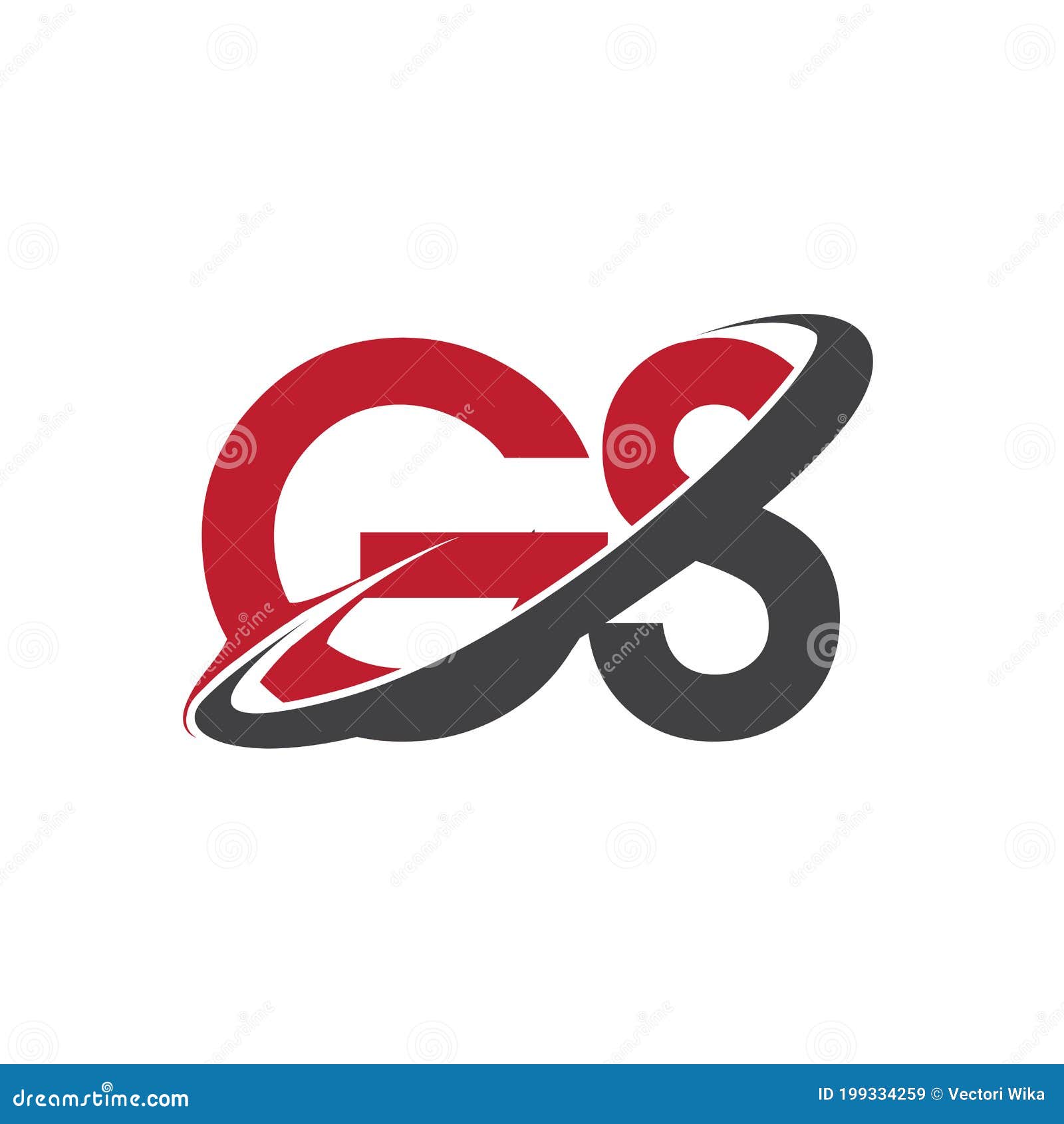 initial letter GS logotype company name colored gold and silver swoosh  design. isolated on black background. | Logotype, Initial letters, Initials