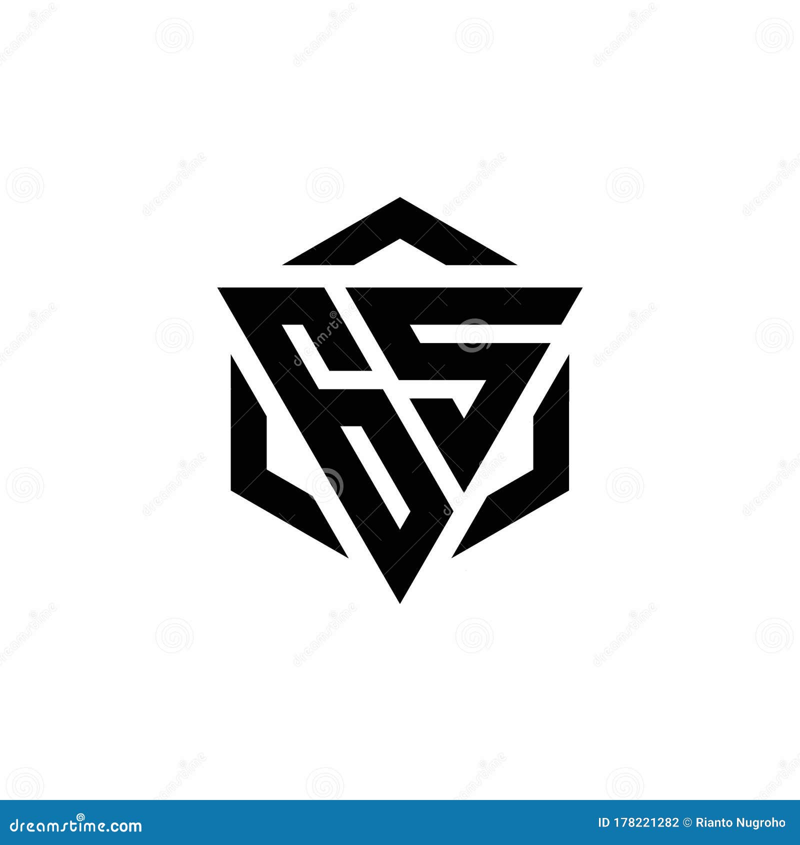 GS Logo Monogram with Triangle and Hexagon Modern Design Template ...