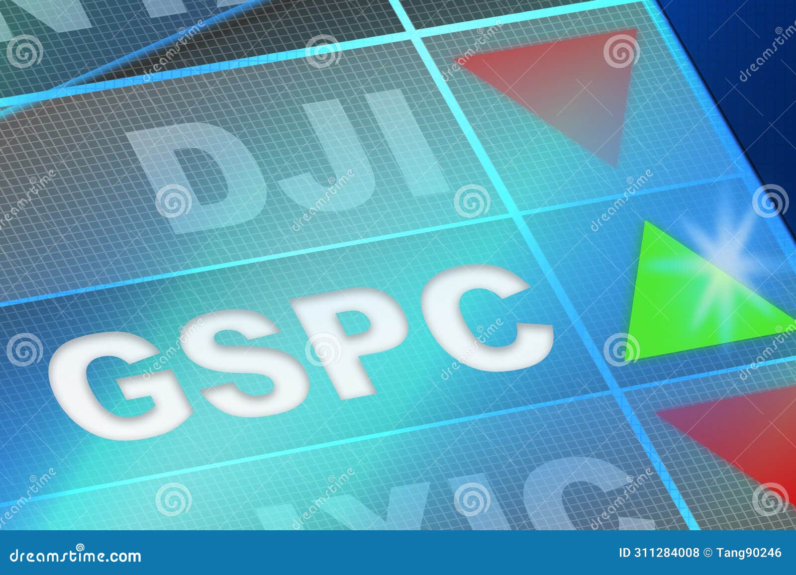 GSPC Index on the Display Board Stock Illustration Illustration of