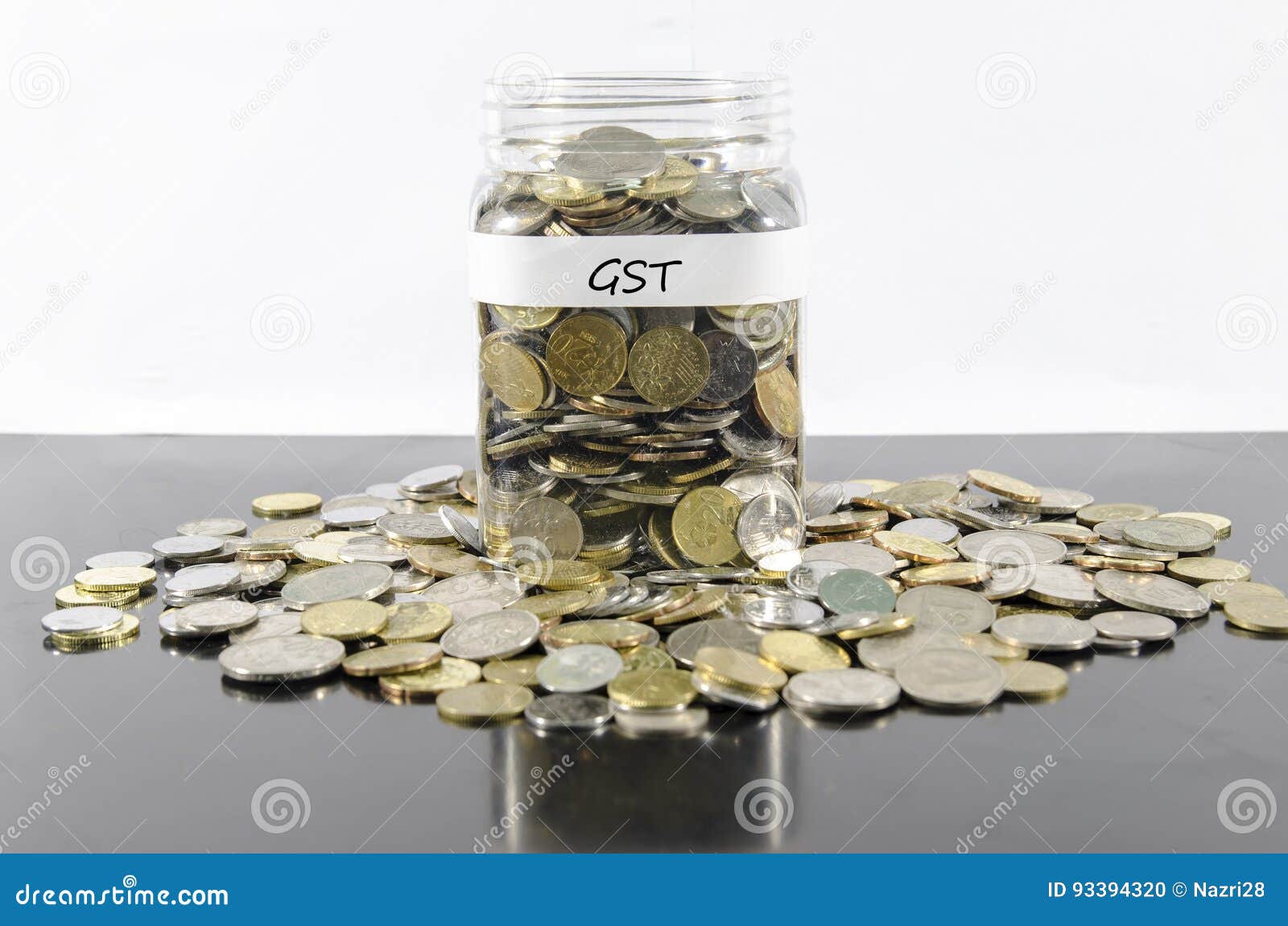GST SAVINGS in a JAR stock photo. Image of insurance 93394320