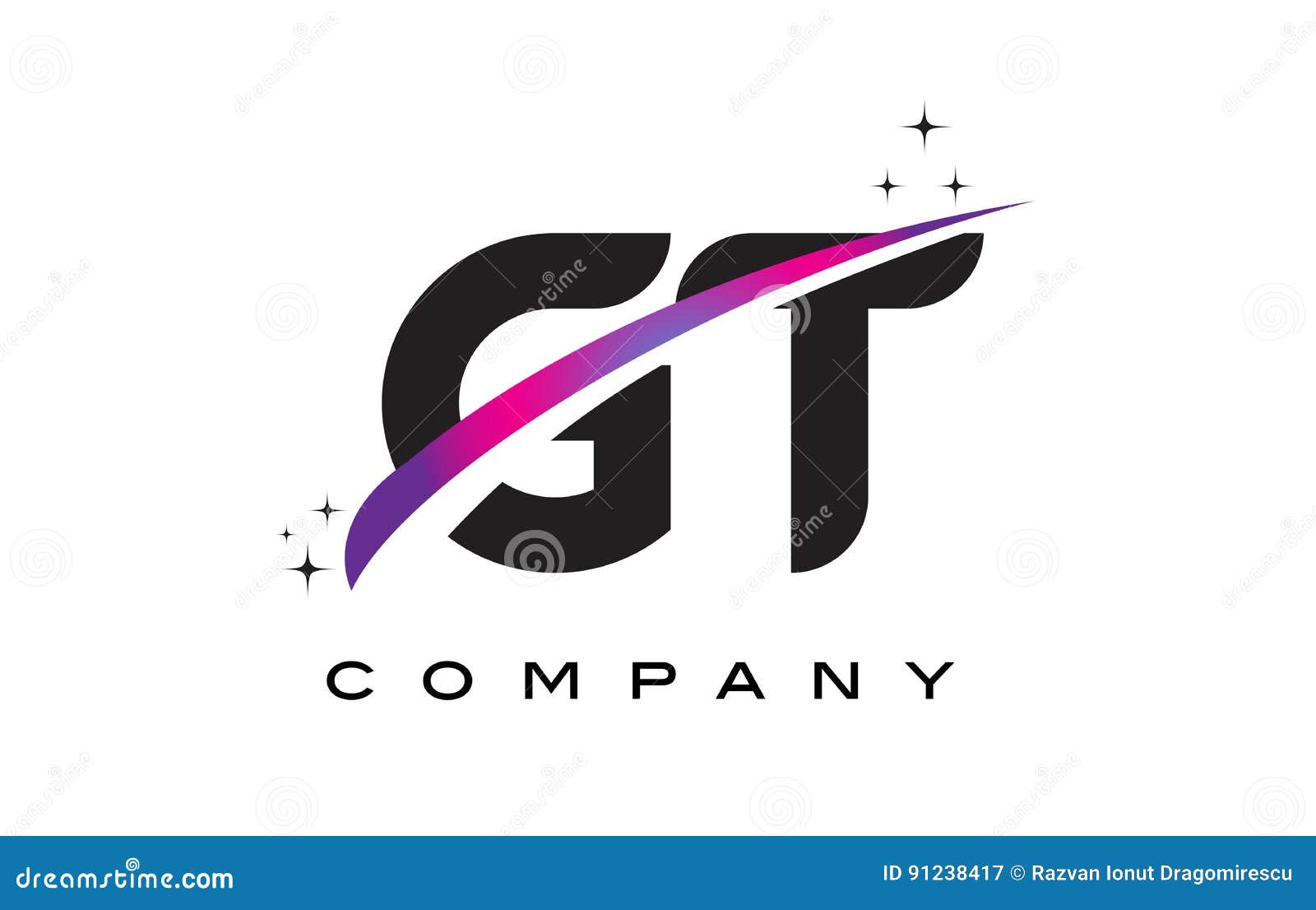 gt g t black letter logo  with purple magenta swoosh