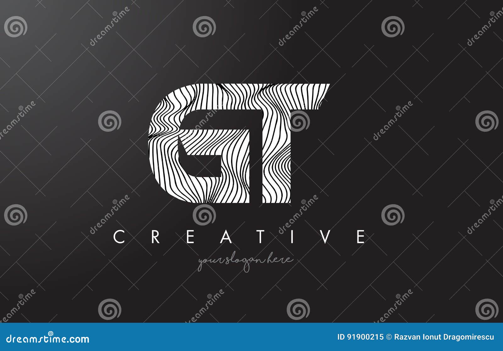 gt g t letter logo with zebra lines texture  .