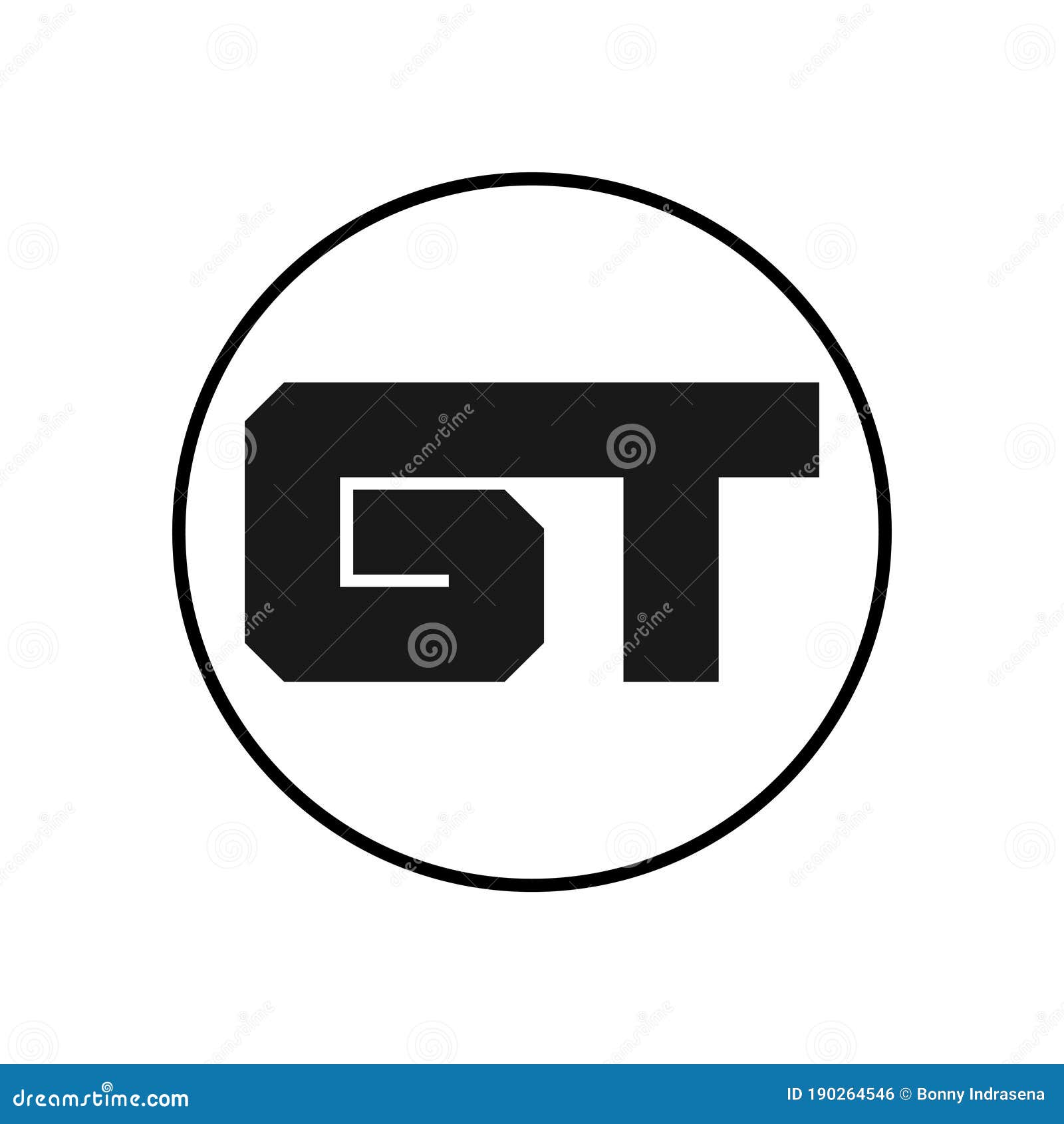gt letter logo  with simple style