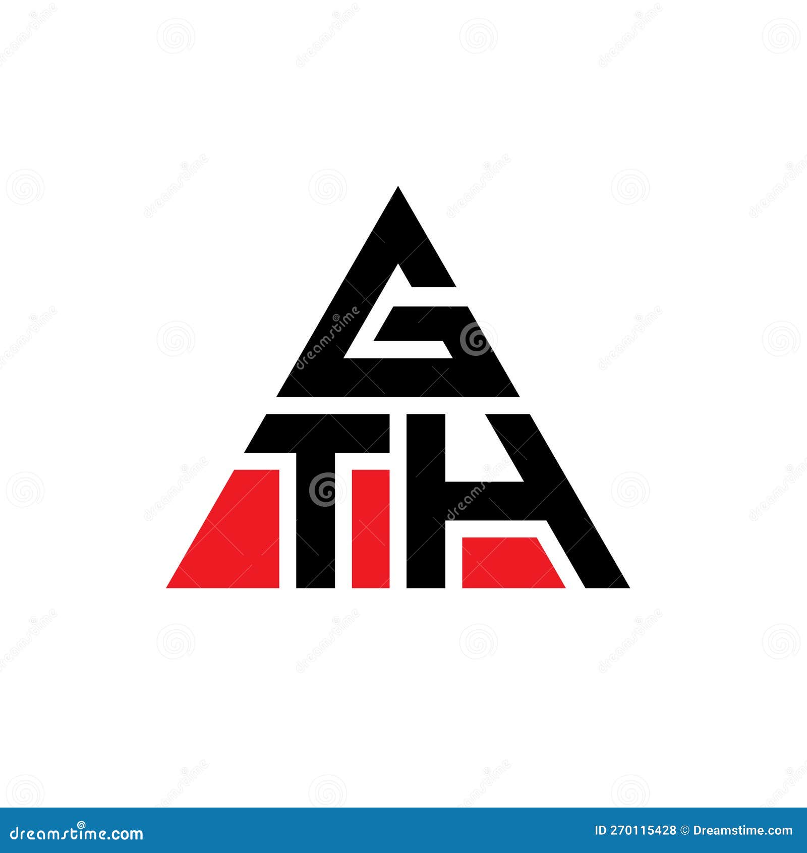 gth triangle letter logo  with triangle . gth triangle logo  monogram. gth triangle  logo template with red